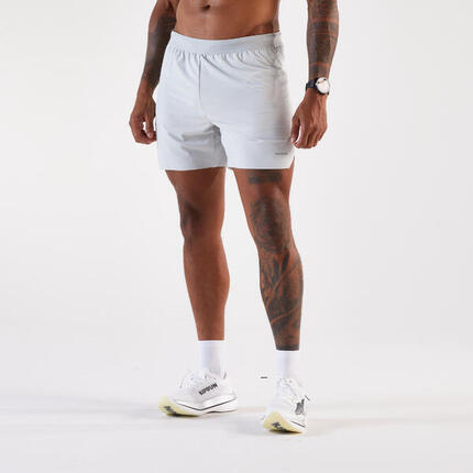 Short de running Homme - KIPRUN Run 500 Confort Gris anthracite