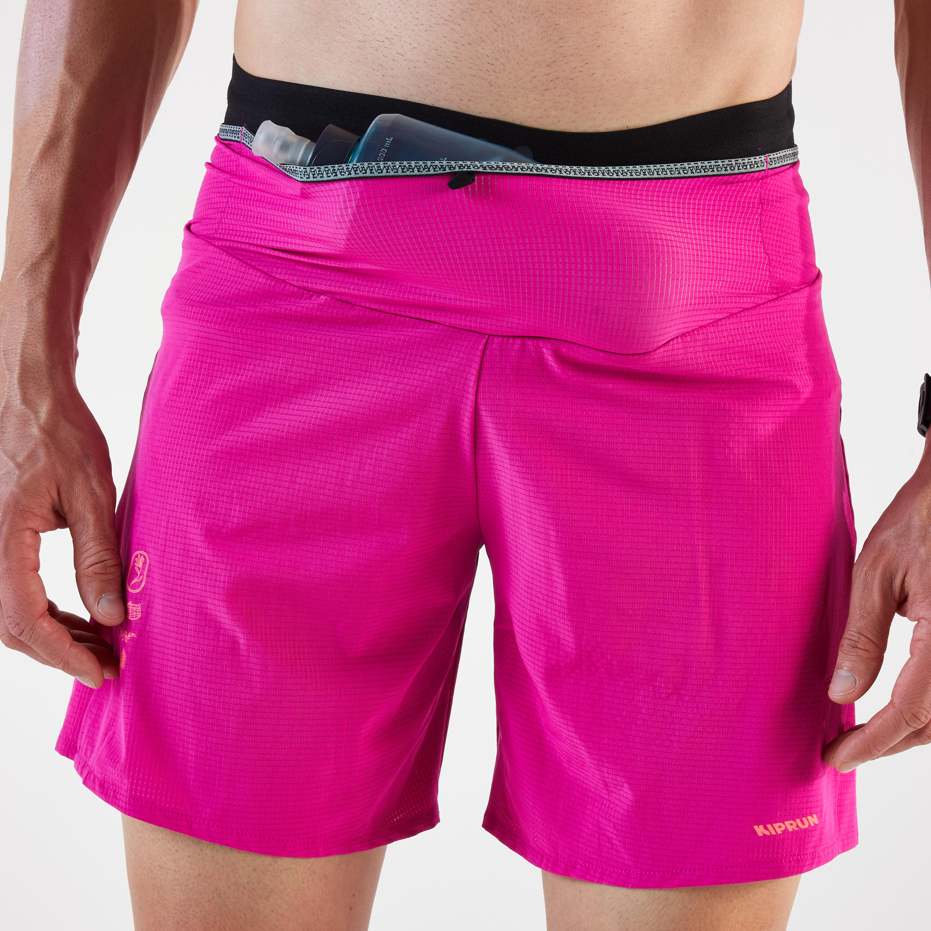 Men's Trail Running Shorts Kiprun Run 900 Ultra Pink 7/16