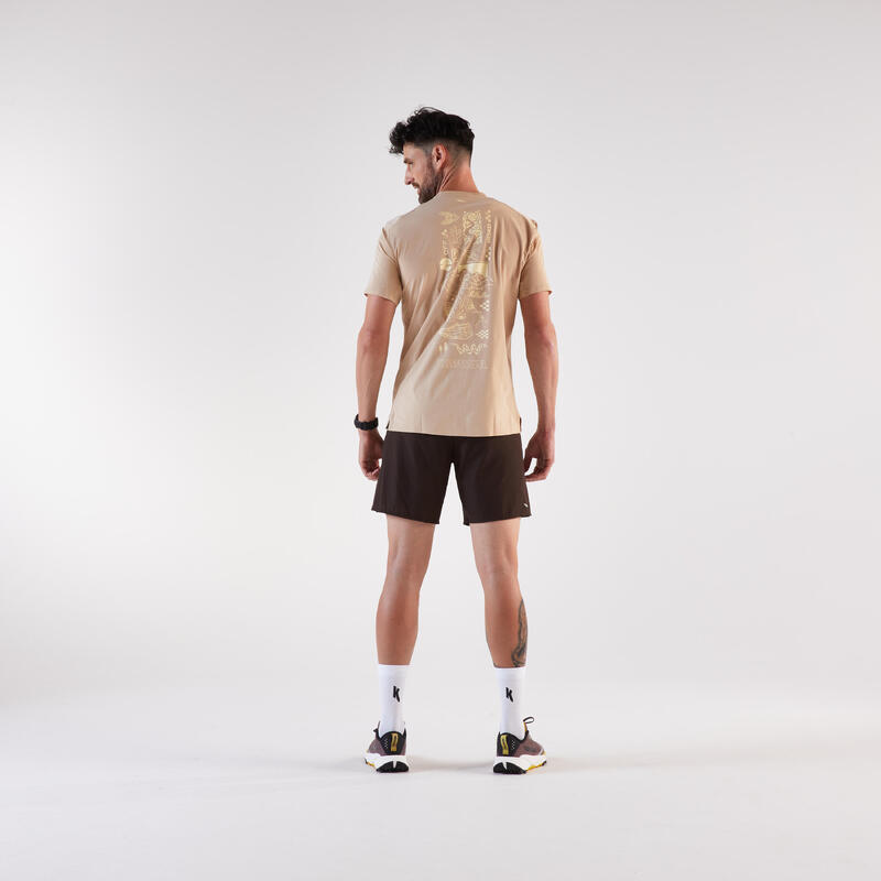 Tricou alergare pe distanțe lungi Kiprun Run 900 Ultra Bej Bărbați