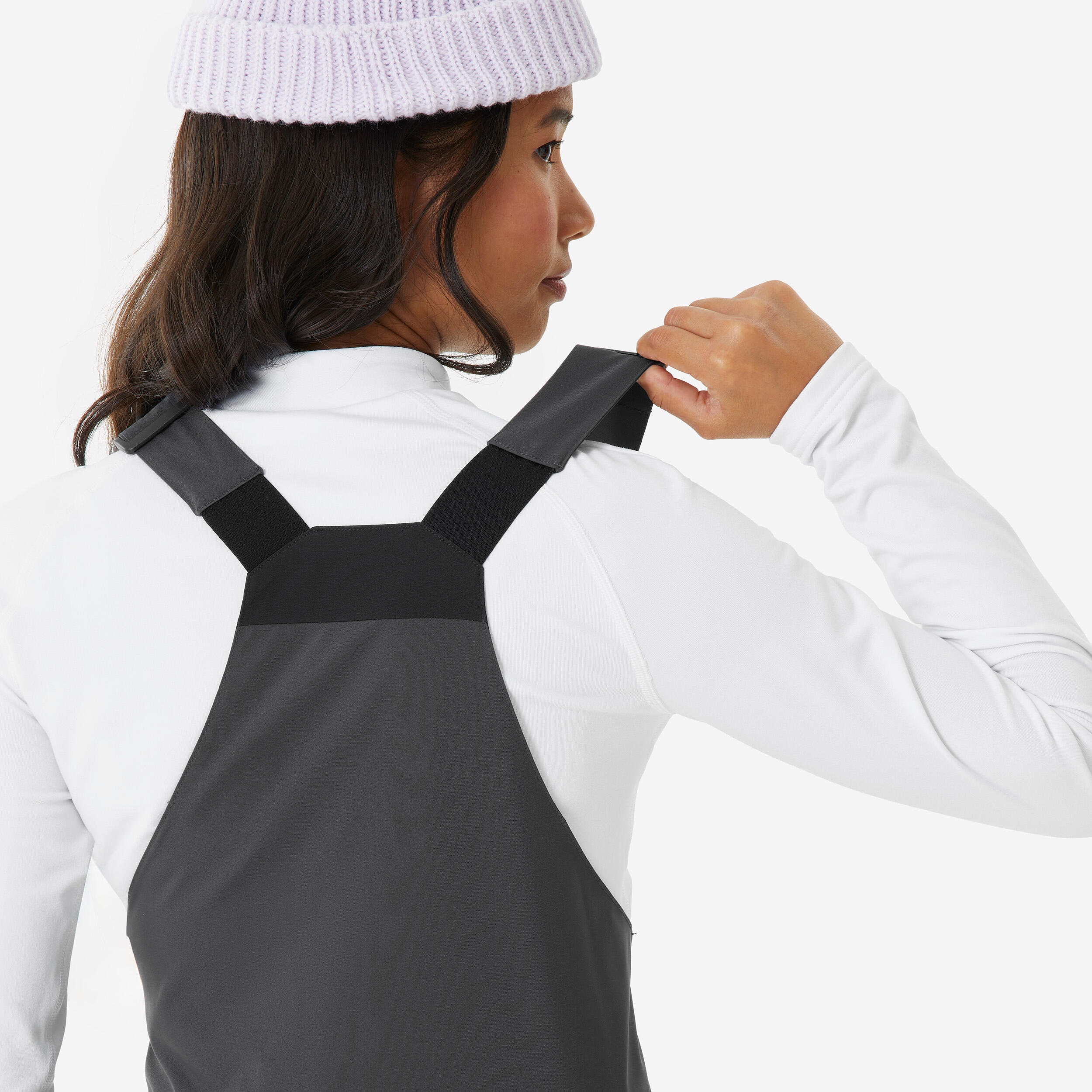 Jardineiras de Snowboard largas impermeáveis Adulto SNB 500 Cinzento 7/12