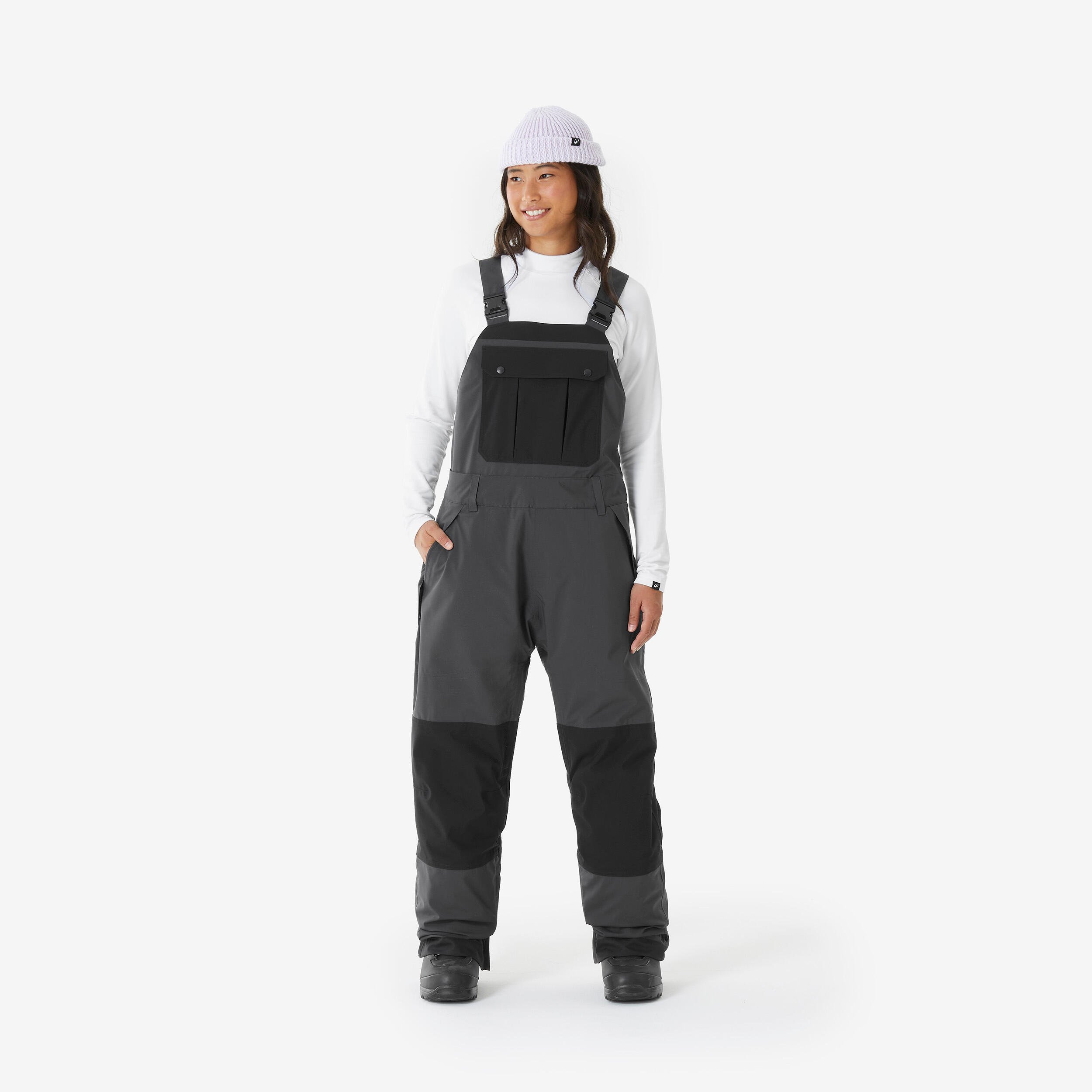 Spodnie snowboardowe ogrodniczki męskie Dreamscape SNB 500