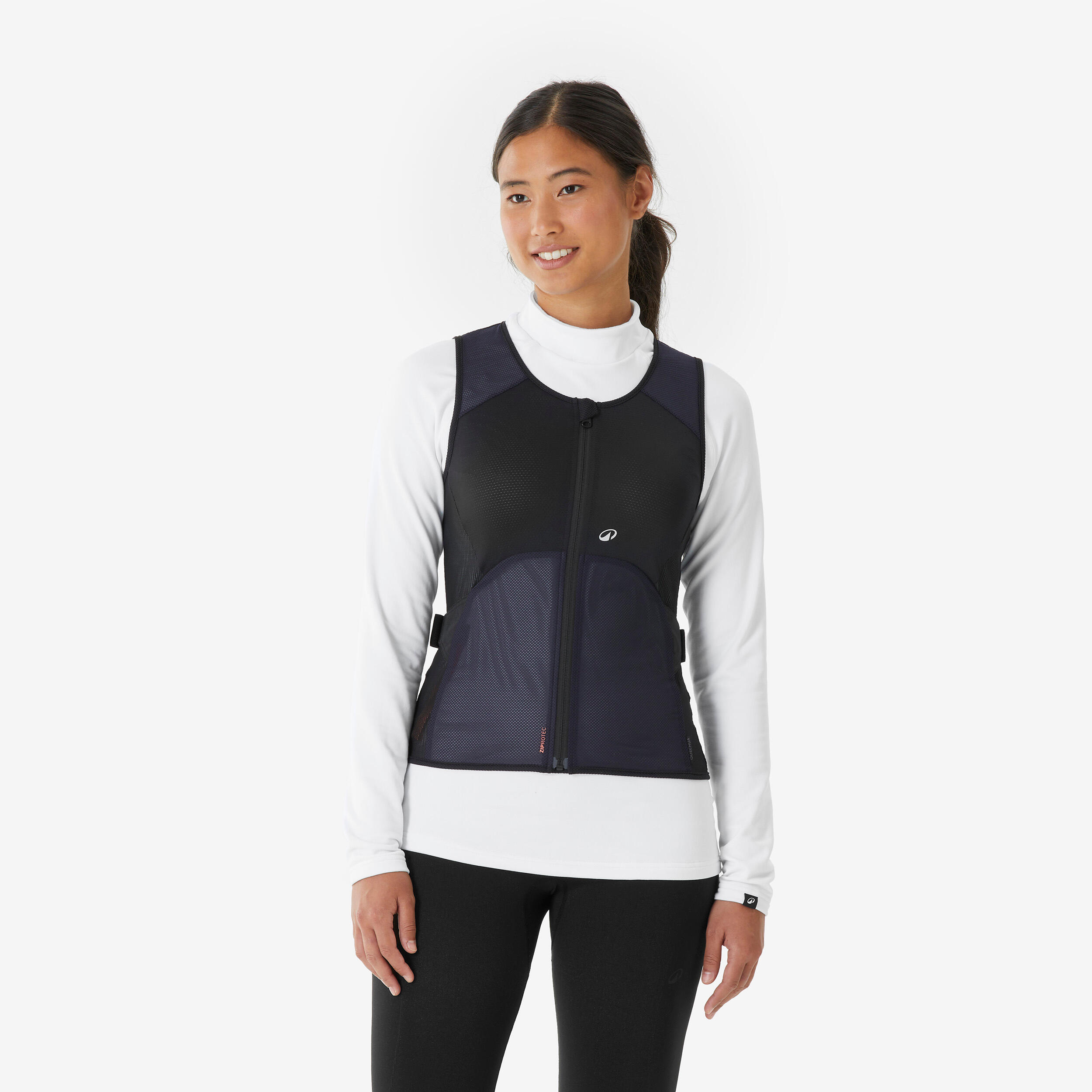 Vestă protecție spate MTB schi și snowboard DBCK 500 Negru/Bleumarin Damă