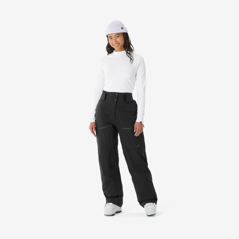 Pantalon schi și snowboard călduros și respirant Damă, FR500 negru