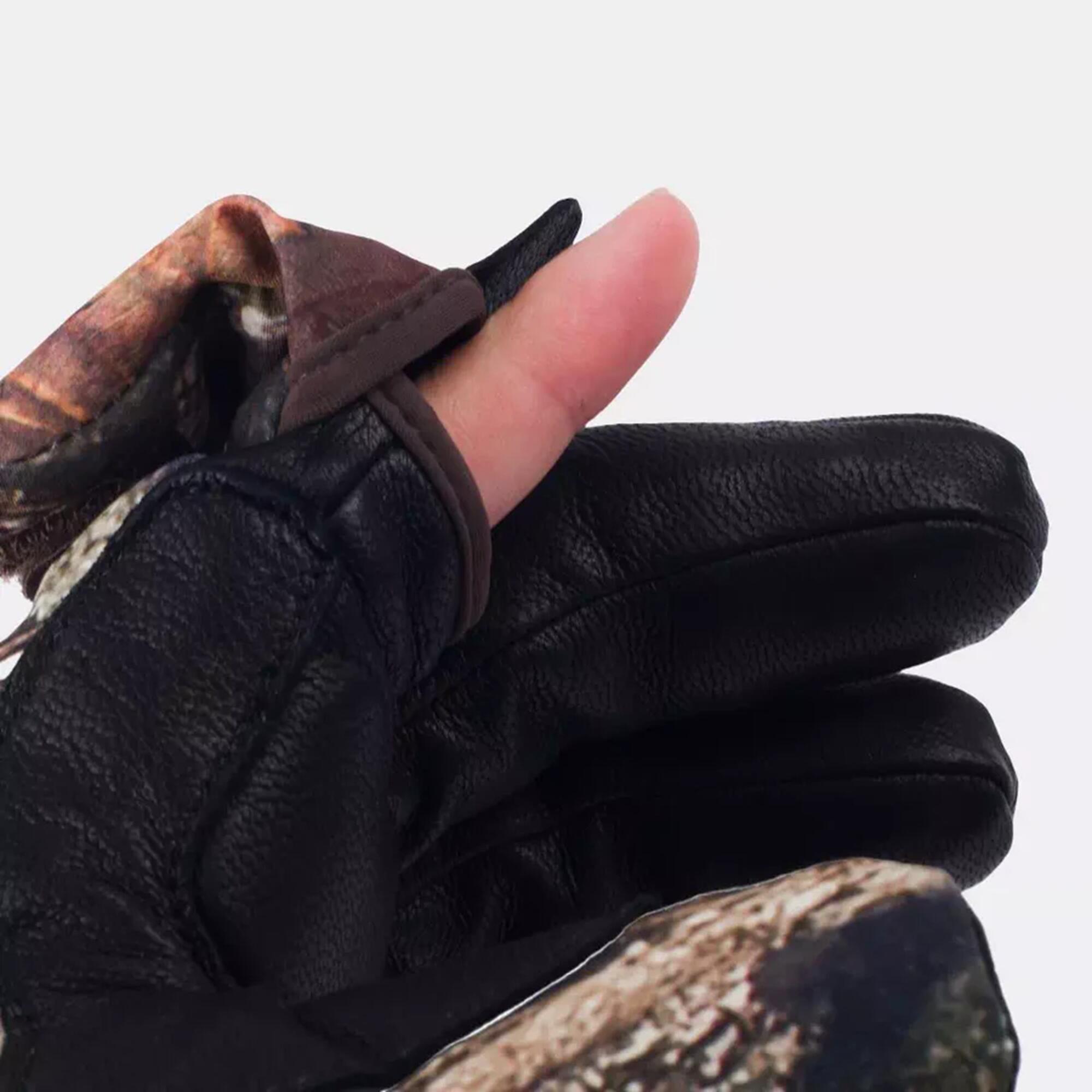 Gants de chasse chauffants, déperlants et coupe-vent 7/8