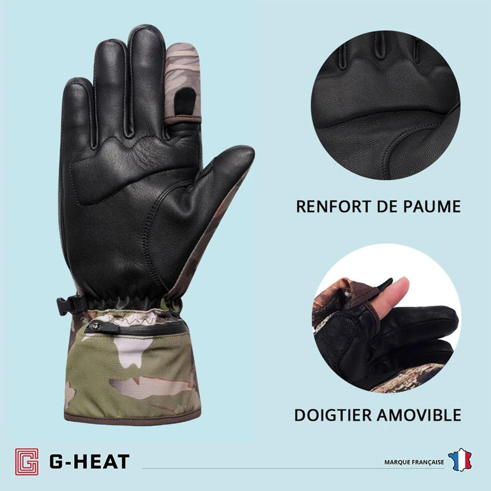 Gants de chasse chauffants, déperlants et coupe-vent 4/8