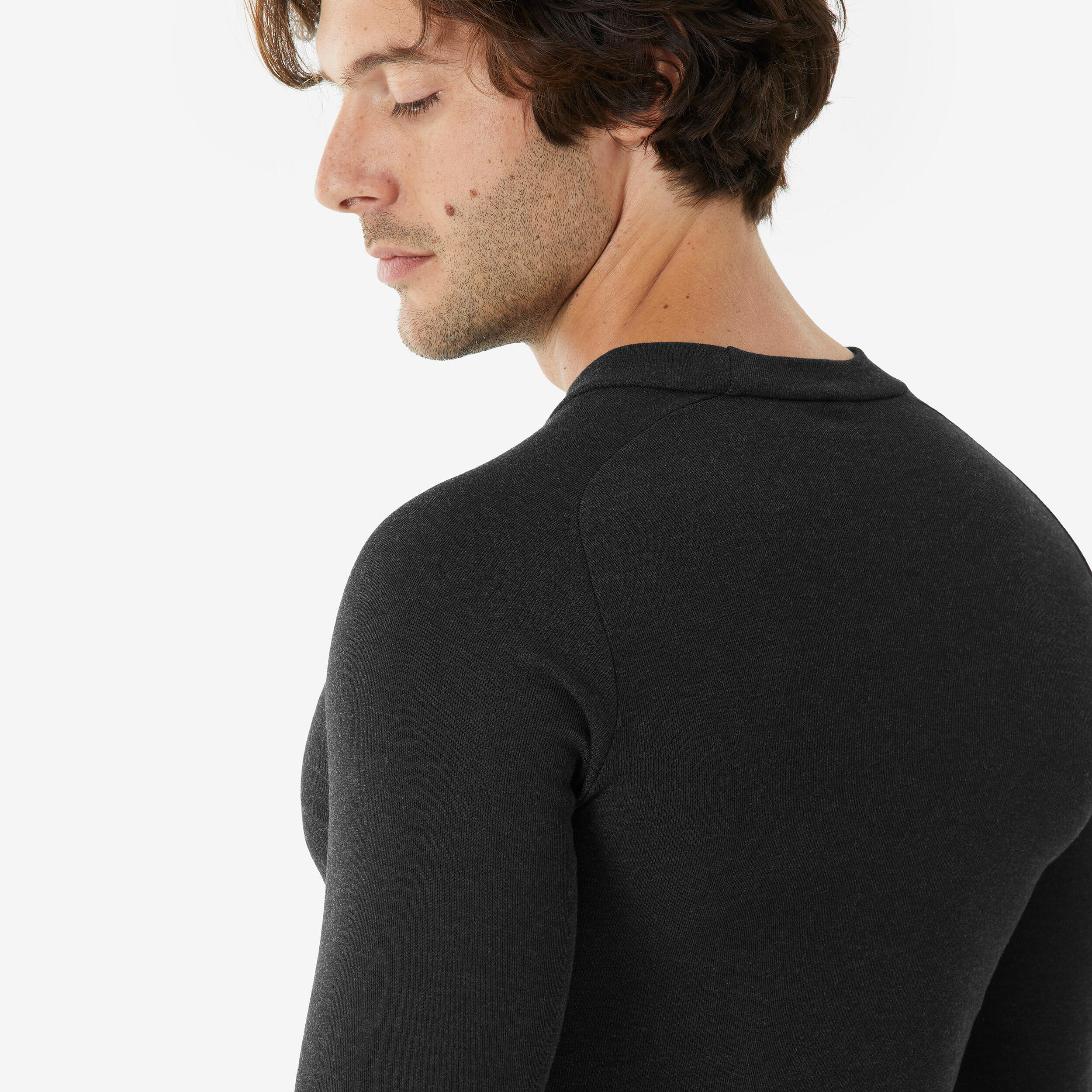 Men's Base Layer Top - BL 100 Black - WEDZE