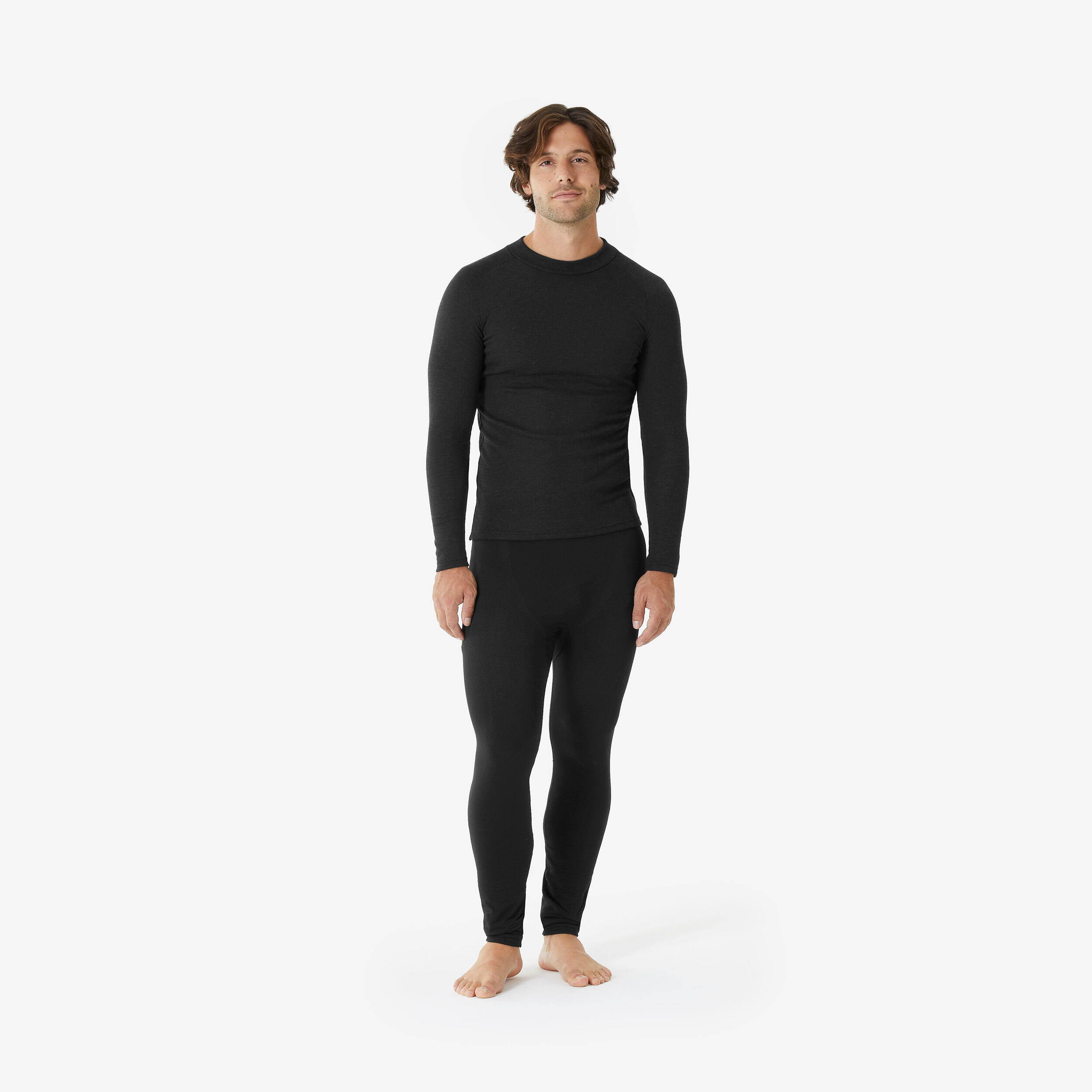 Men's Base Layer Top - BL 100 Black - WEDZE