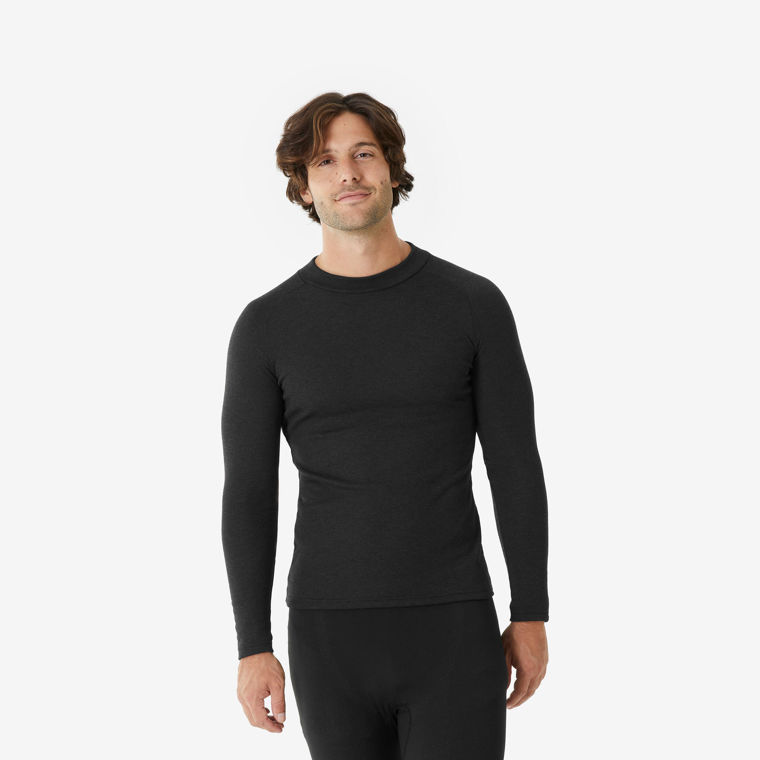 Men's Base Layer Top - BL 100 Black - WEDZE