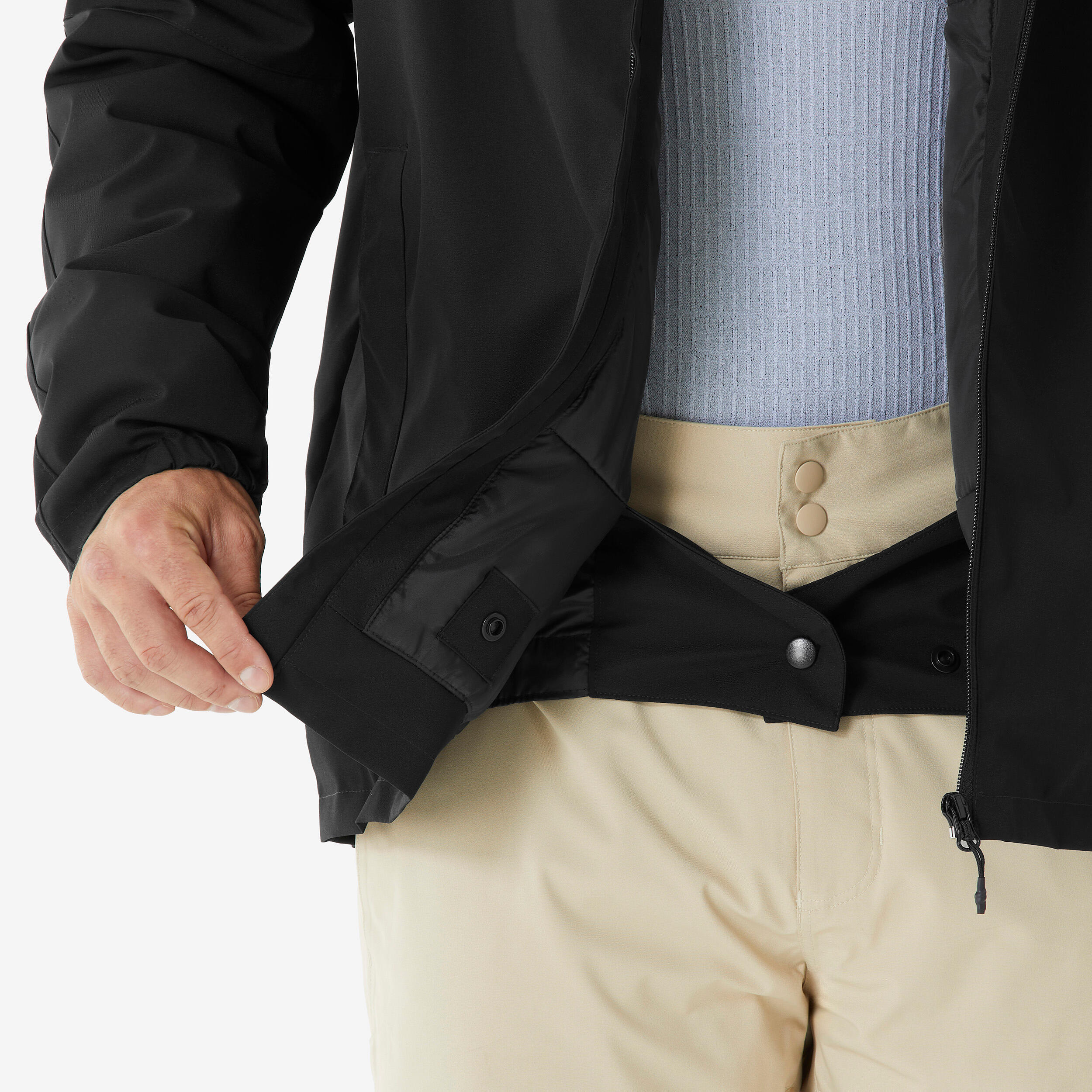 Skijacke warm und wasserdicht Herren, 100 schwarz 3/5