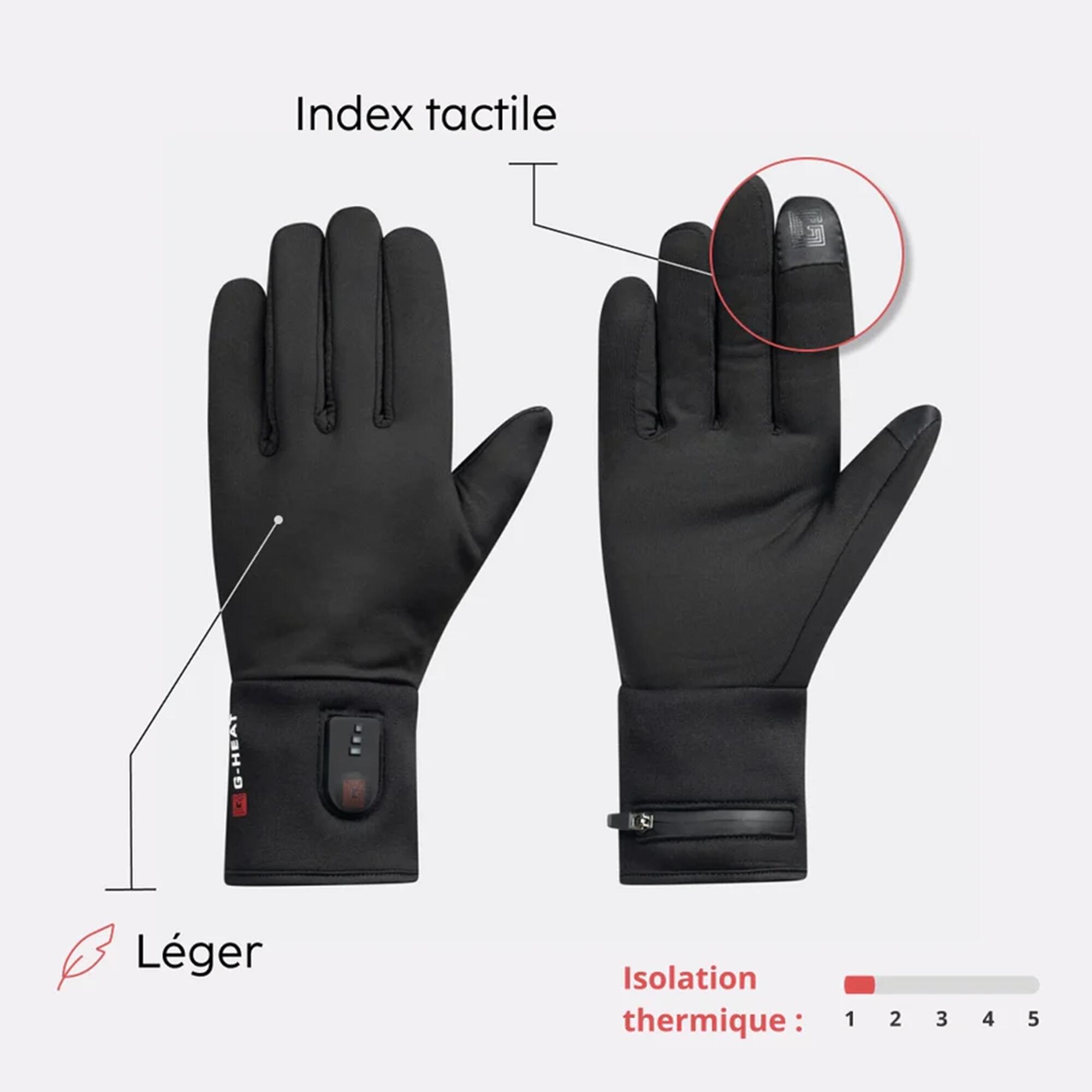 Sous-gants chauffants, respirants, tactile, usage intérieur ou sous un gant 4/7