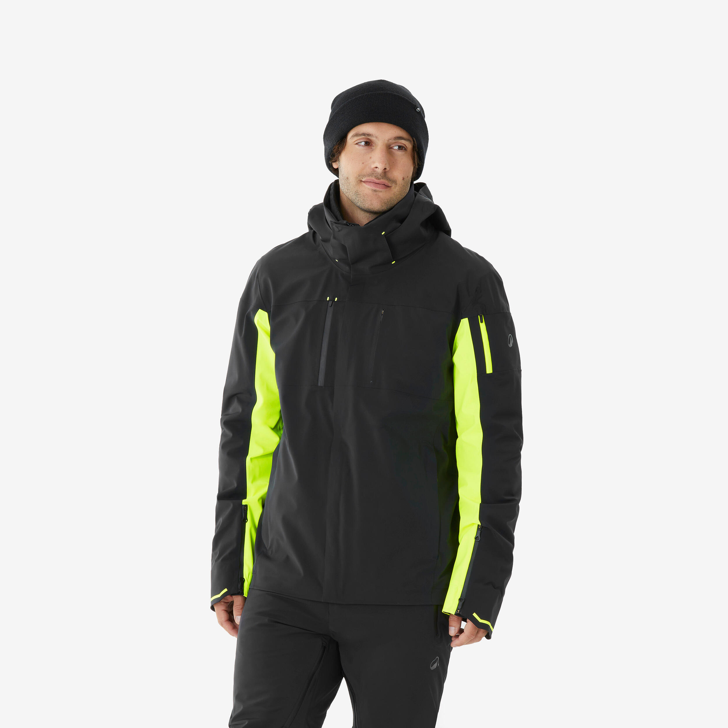 WEDZE Men’s highly breathable and waterproof ski and snowboard jacket, JKT 900 - Black