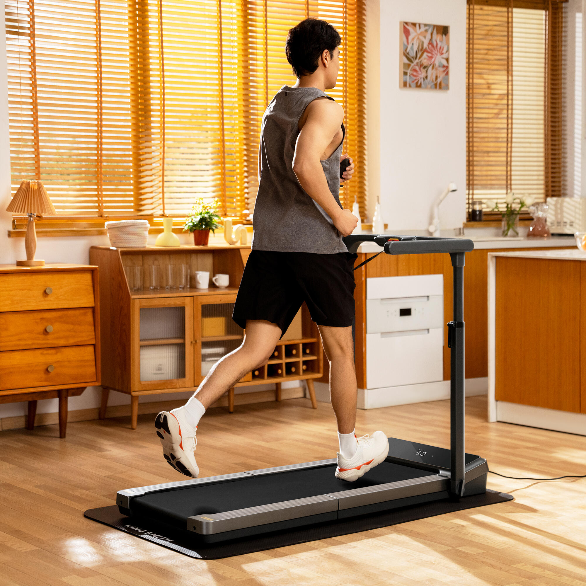 Tapis de marche, Walking Pad Compact et Pliable, Noir, Jusqu’à 6 km/h 12/16