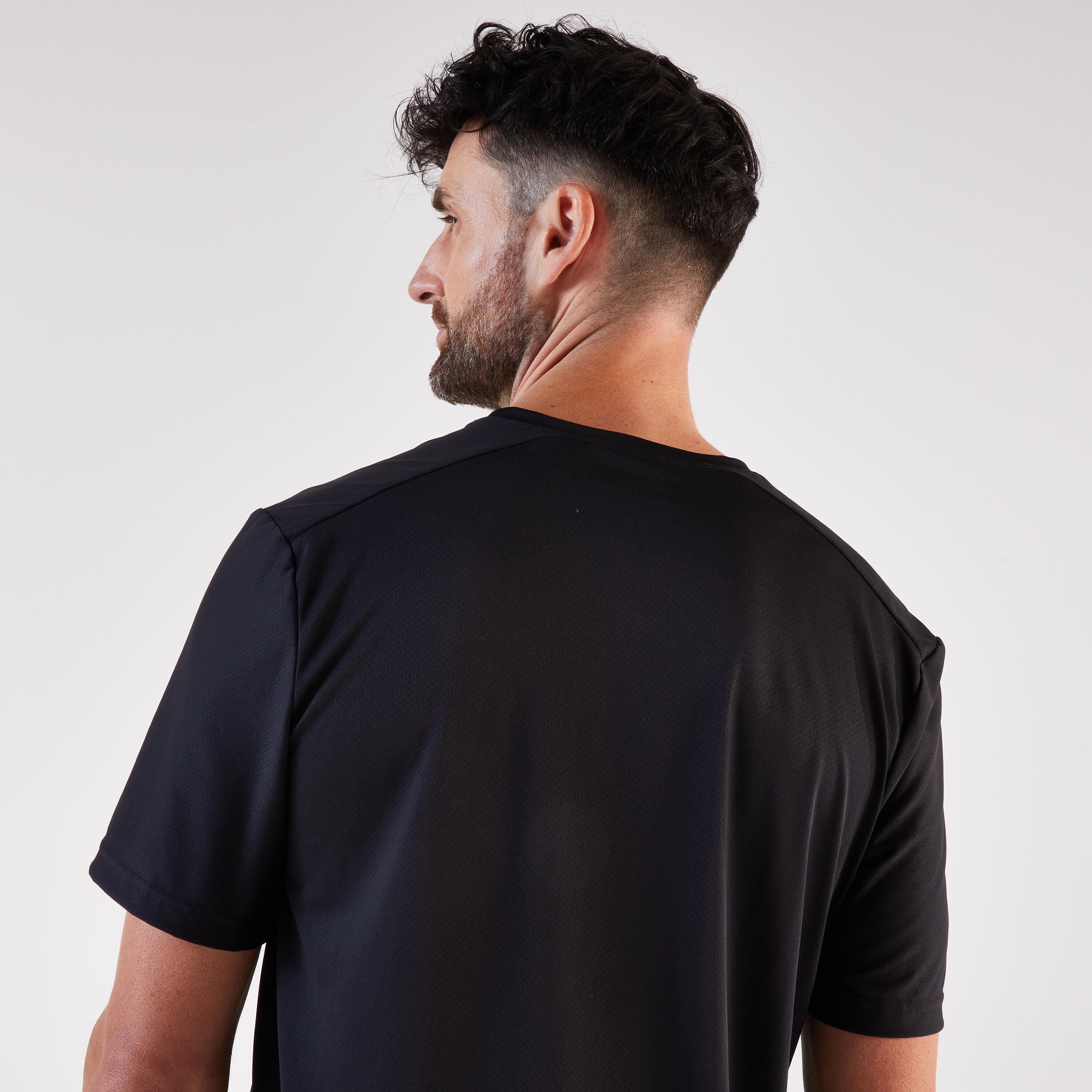 T-shirt de course homme, 100 noir 3/6