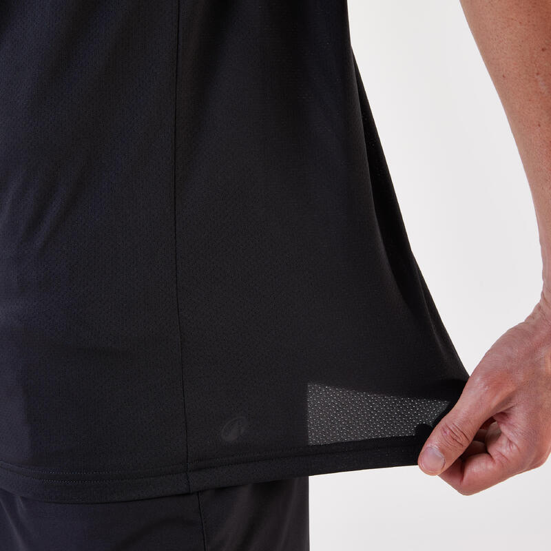 Tricou de alergare Kiprun Run 100 Negru Bărbaţi
