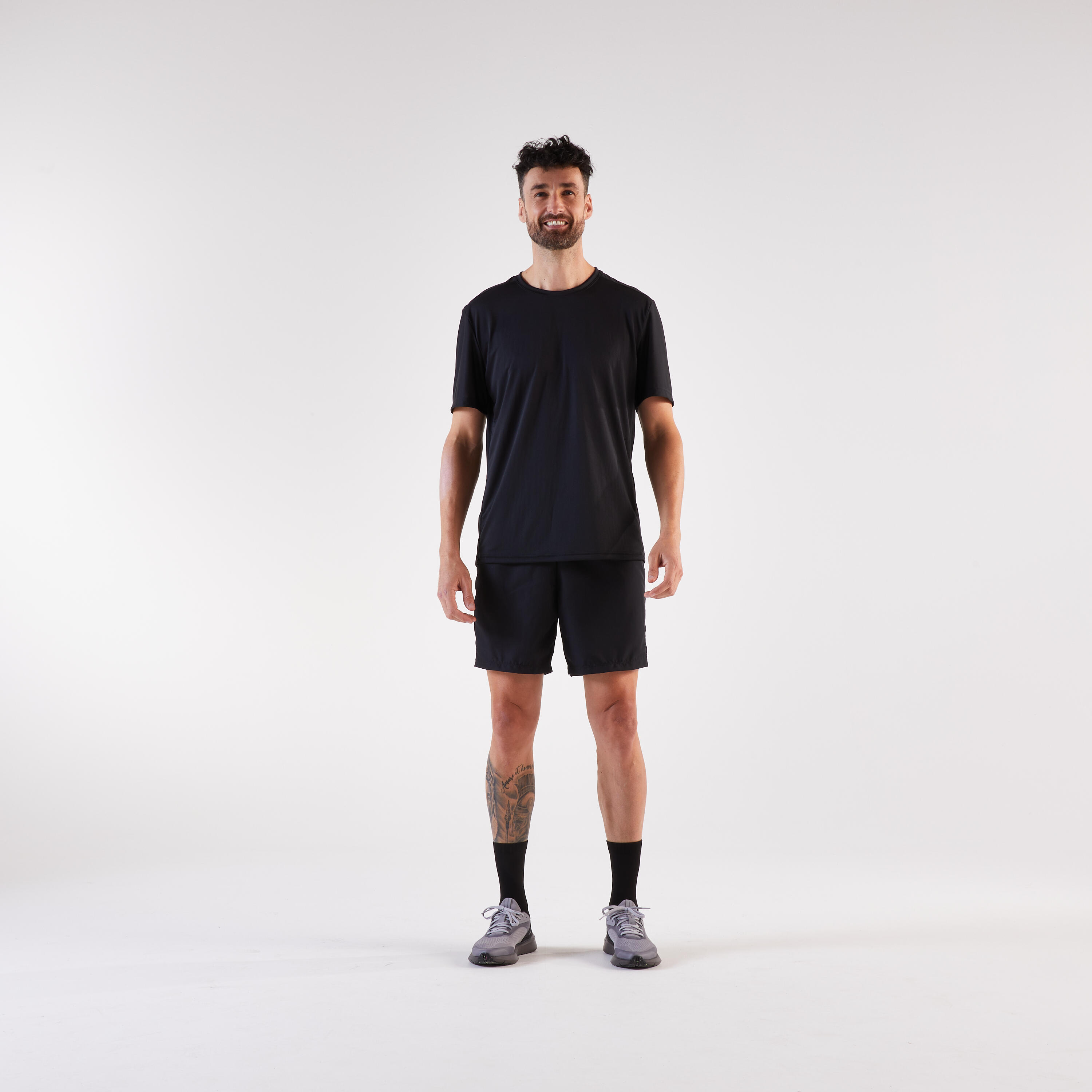 T-shirt de course homme, 100 noir 2/6
