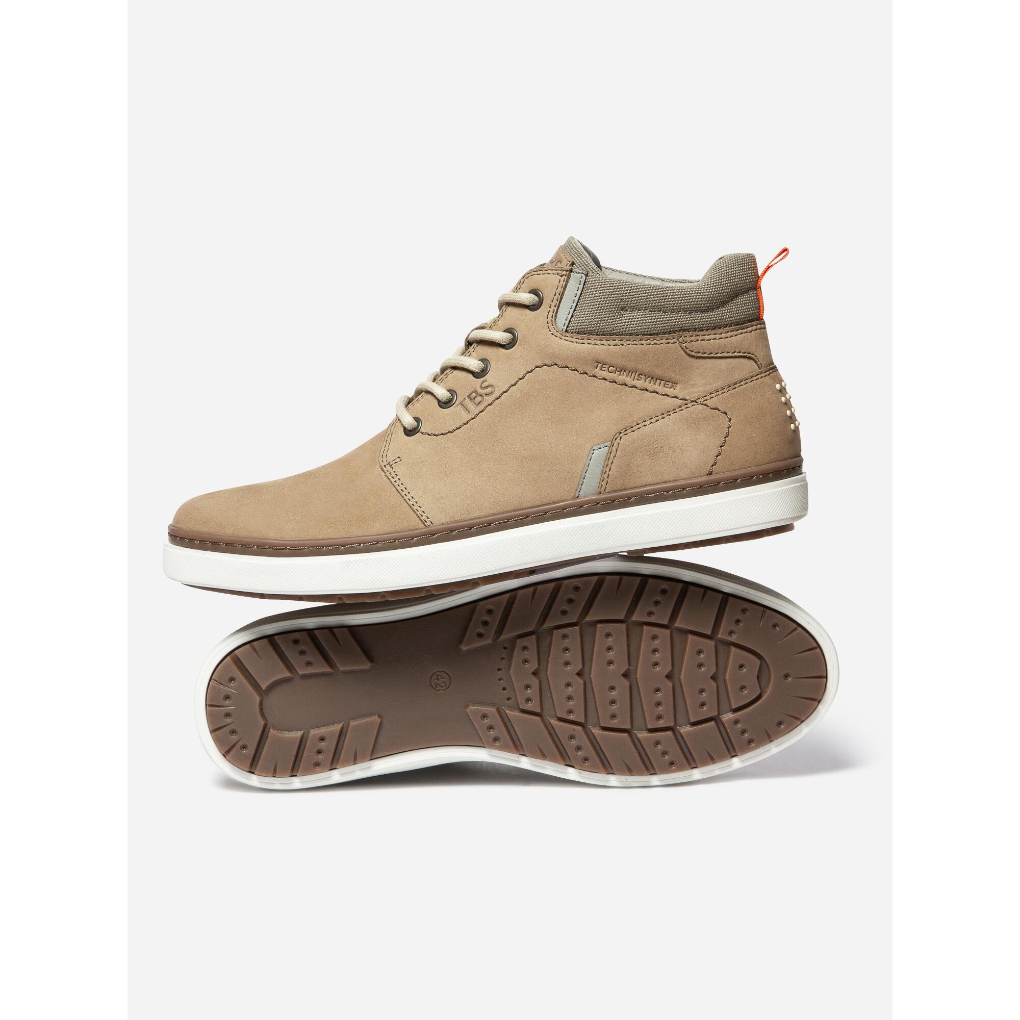 Basket Boots montante homme imperméable en cuir , TBS Berange beige 2/3