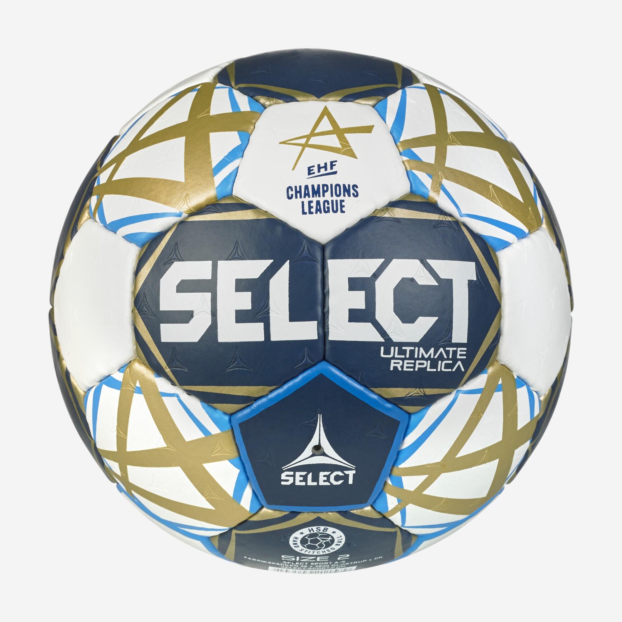 Balón de balonmano talla 3 - Select Réplica Champions League 25-26 azul oro 2/3