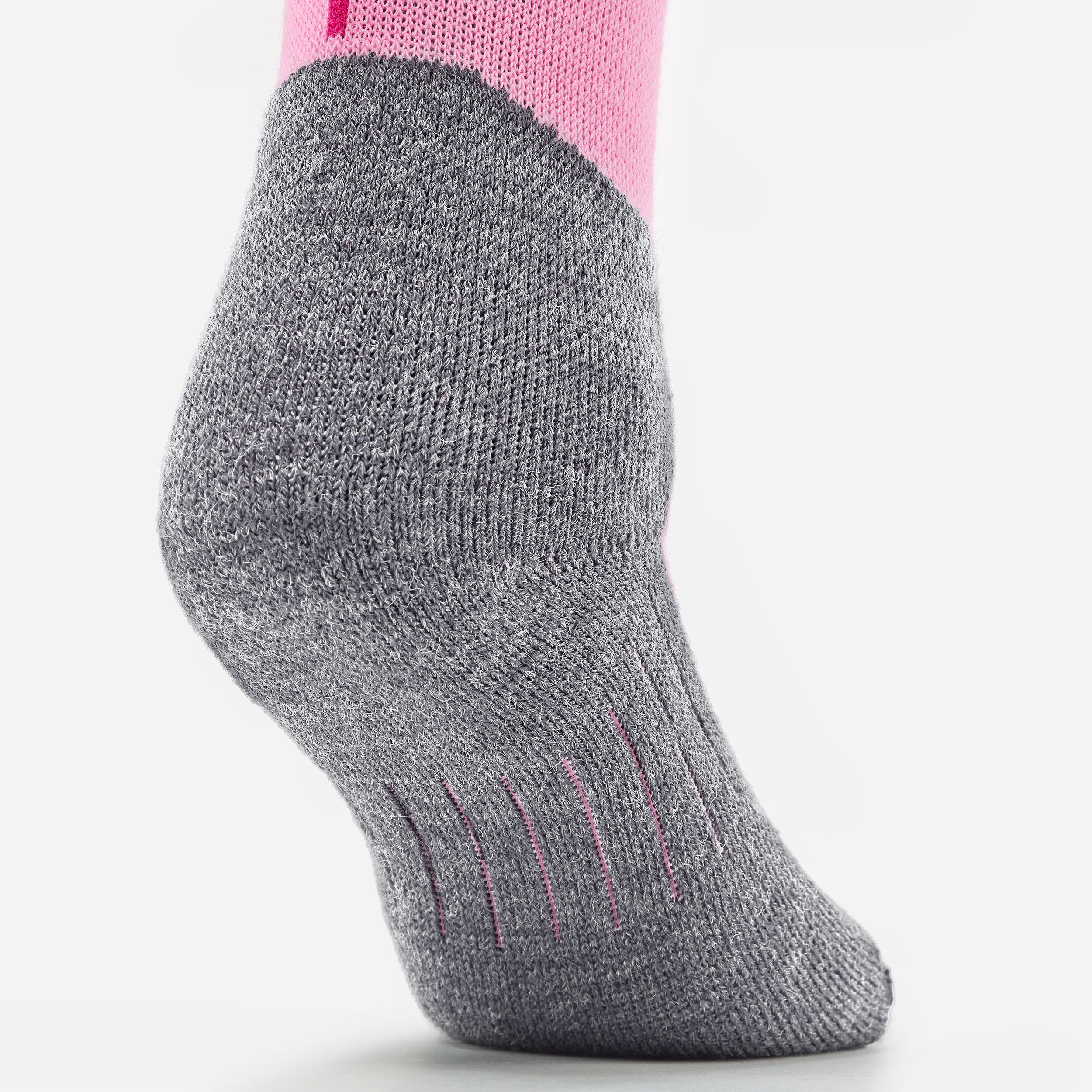 Chaussettes de ski et de planche à neige enfant – 100 rose 9/9