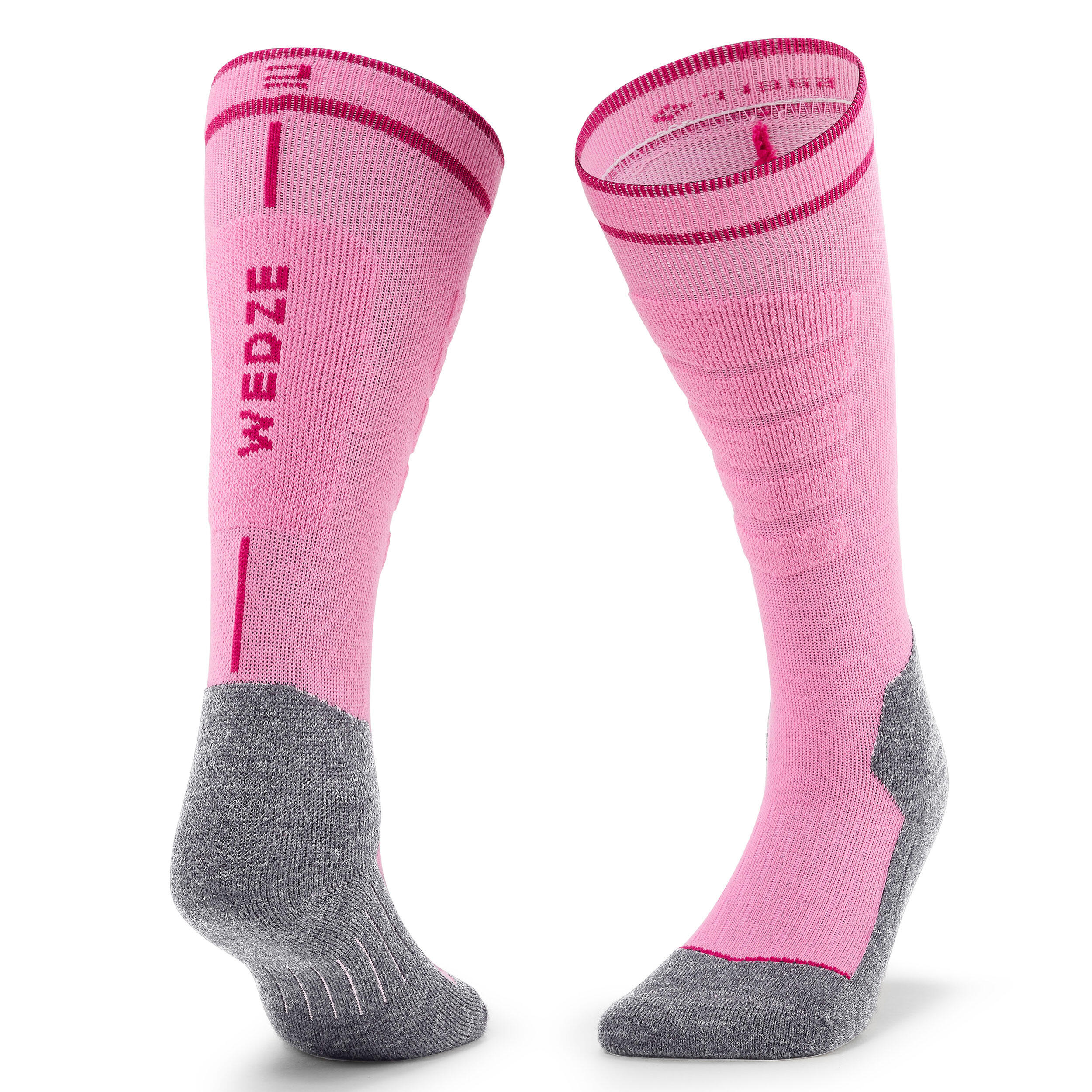 Kids’ ski and snowboard thermal socks 100 - Pink