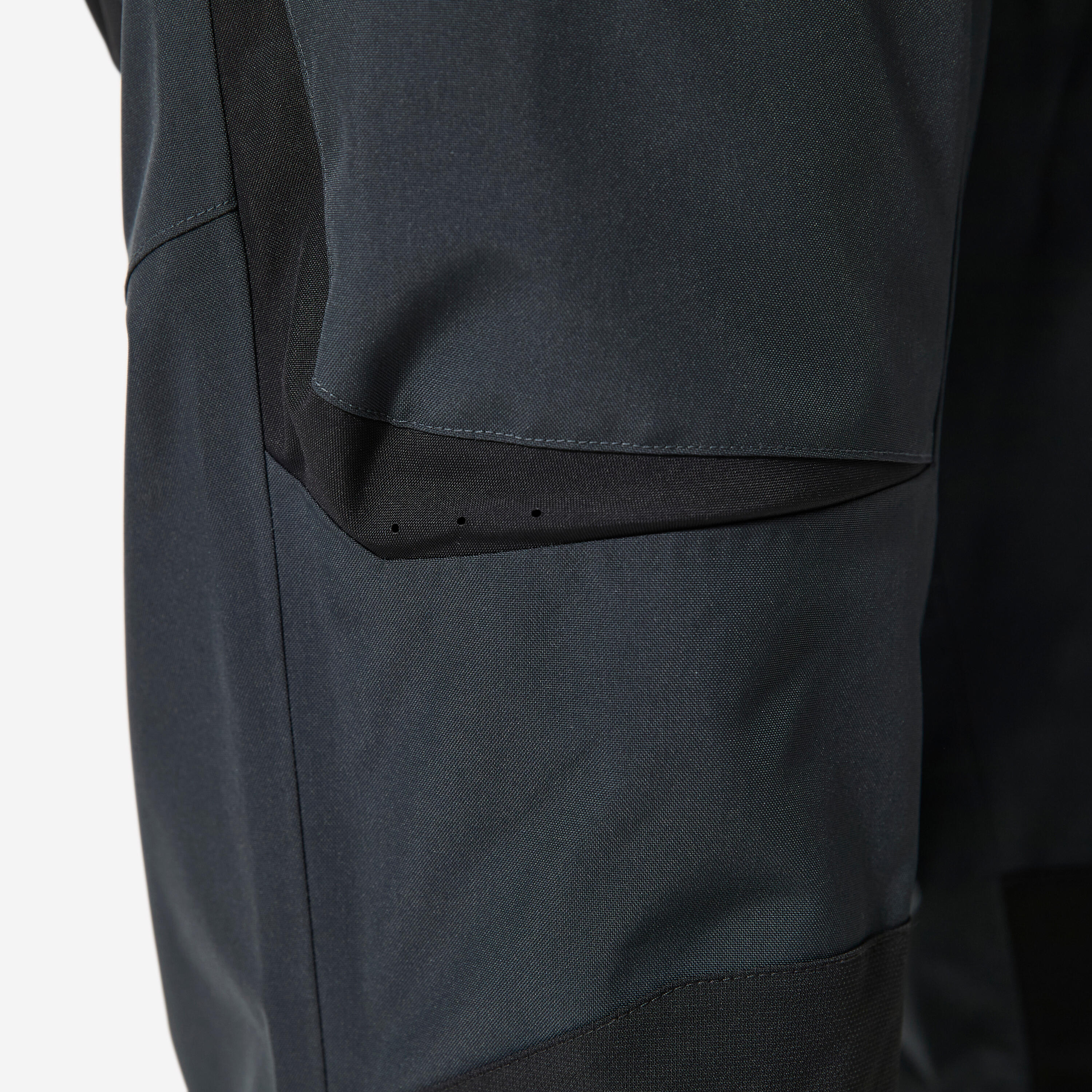 Women’s sailing dungarees, 500 dark grey neon yellow 10/13