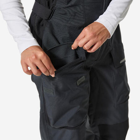 Напівкомбінезон жіночий 500 для вітрильного спорту темно-сірий