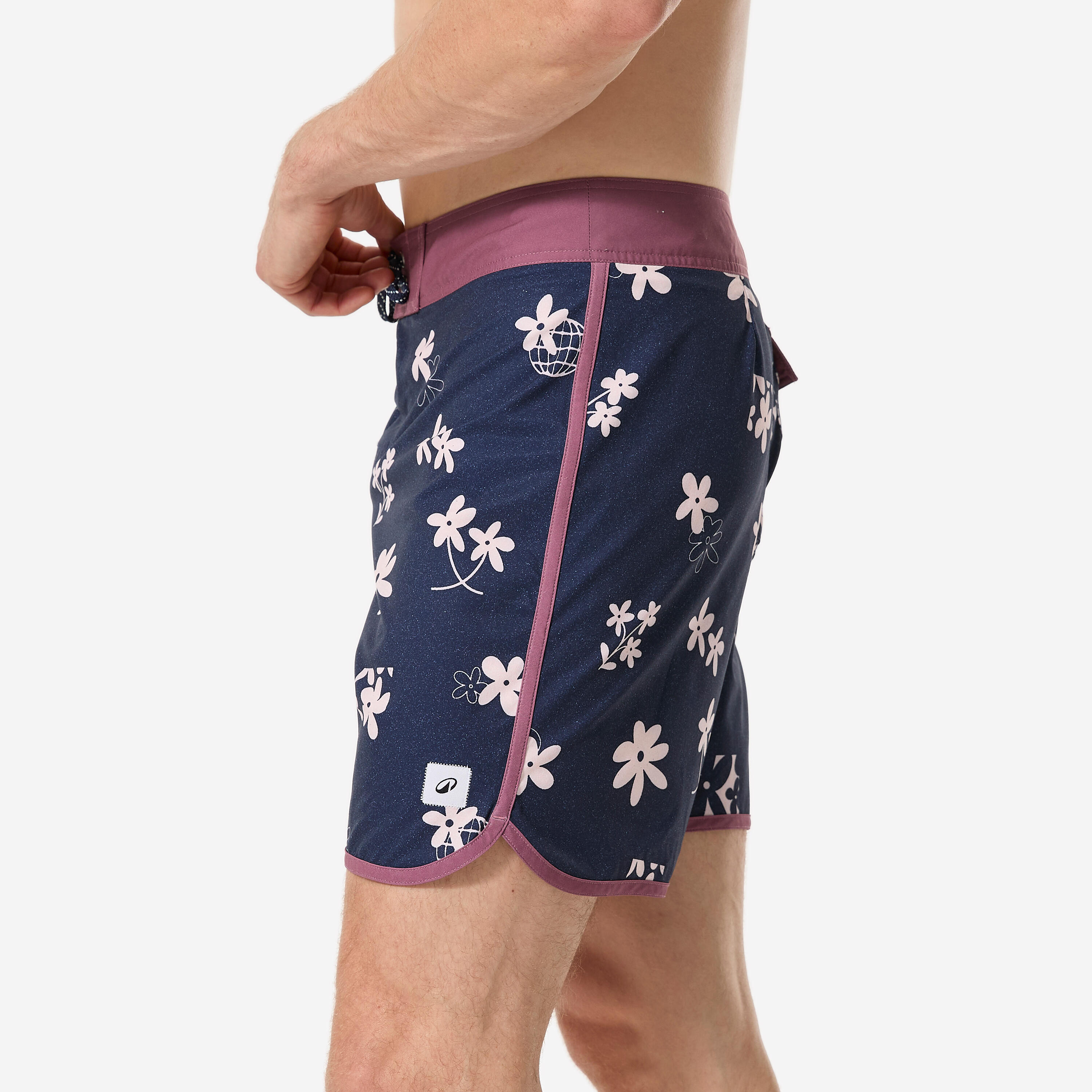Calções de banho surf meio-compridos 18" homem, 500 Cutyflow azul marinho 4/7