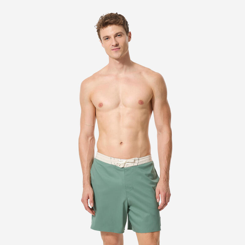 Erkek Orta 18" Deniz Şortu/Boardshort - Yeşil - 100