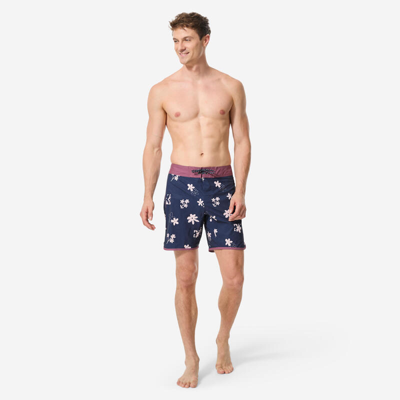 Boardshort surf șort de baie surf semi-lung 18" 500 Cutyflow Bleumarin Bărbați