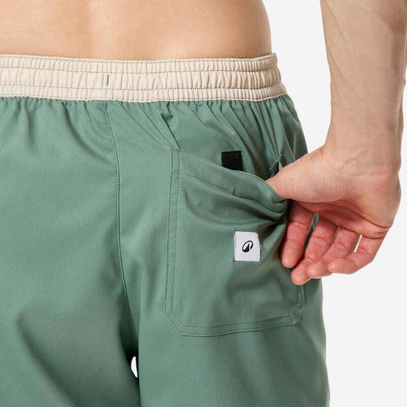Erkek Orta 18" Deniz Şortu/Boardshort - Yeşil - 100