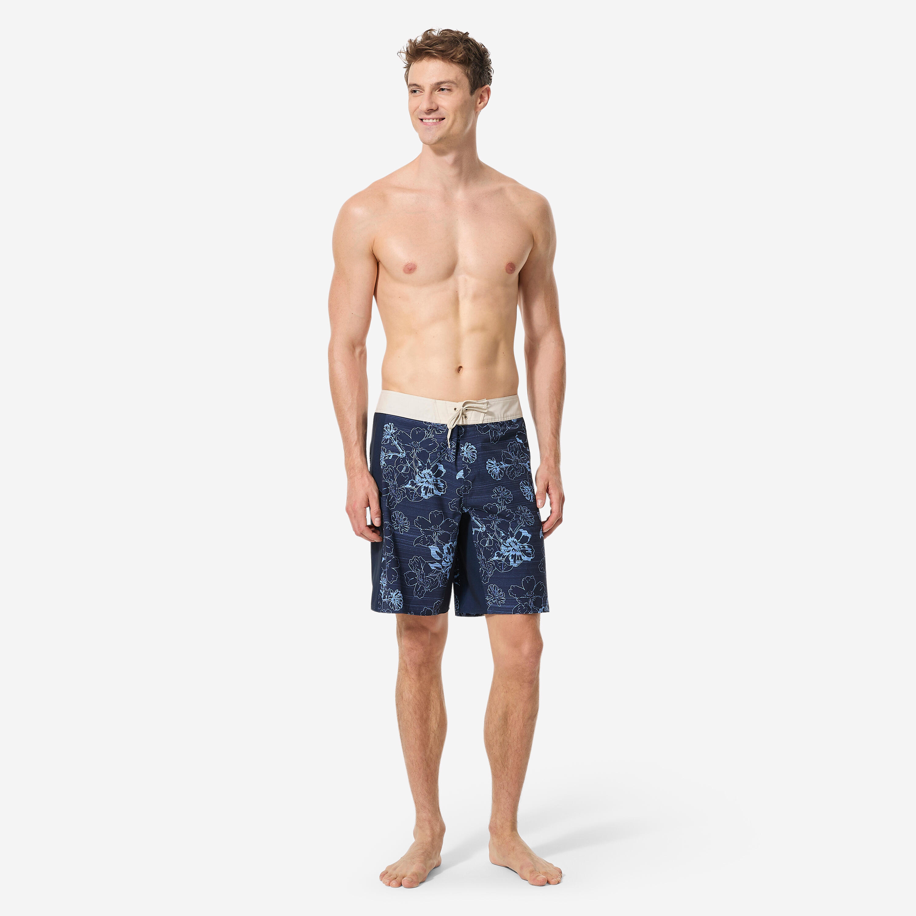 Calções de Banho Surf Compridos 19" 500 Arch Lico Homem Azul 2/8