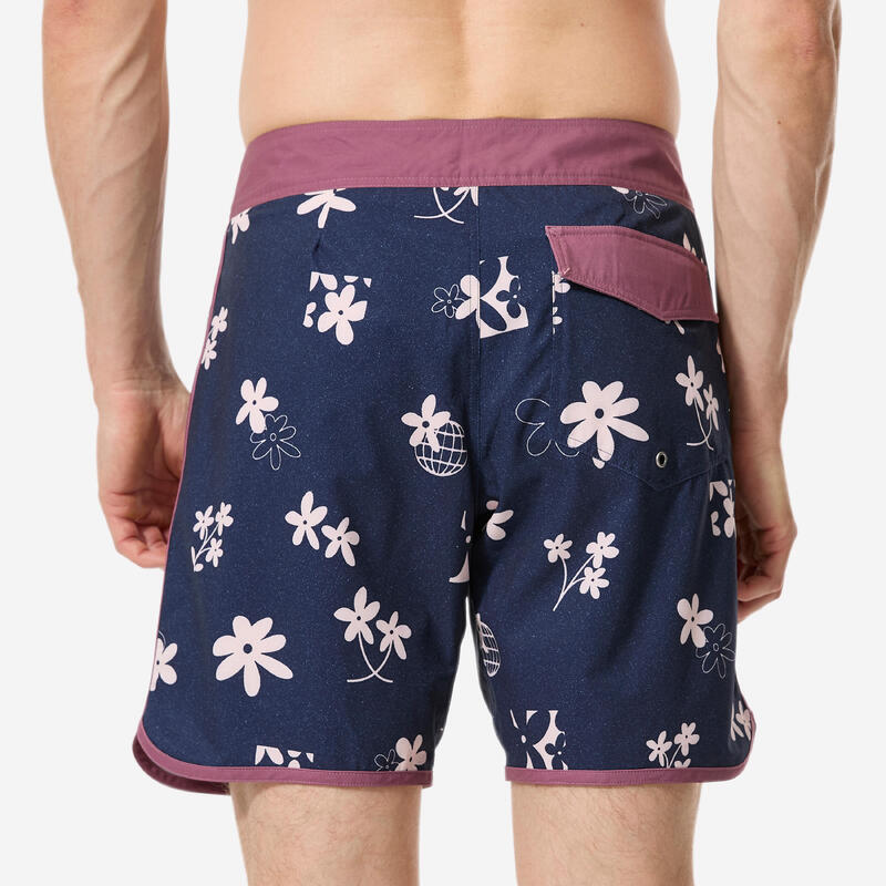 Boardshort surf șort de baie surf semi-lung 18" 500 Cutyflow Bleumarin Bărbați