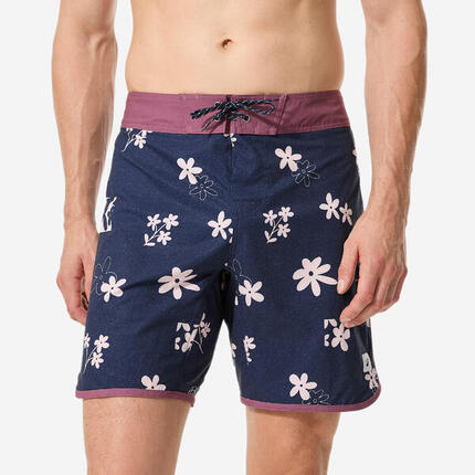 Boardshort surf short de bain surf mi-long 18" homme, 500 Cutyflow bleu marine