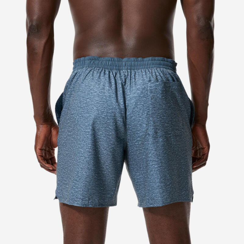 Erkek Orta 18" Deniz Şortu/Boardshort - Mavi - Desenli - 100