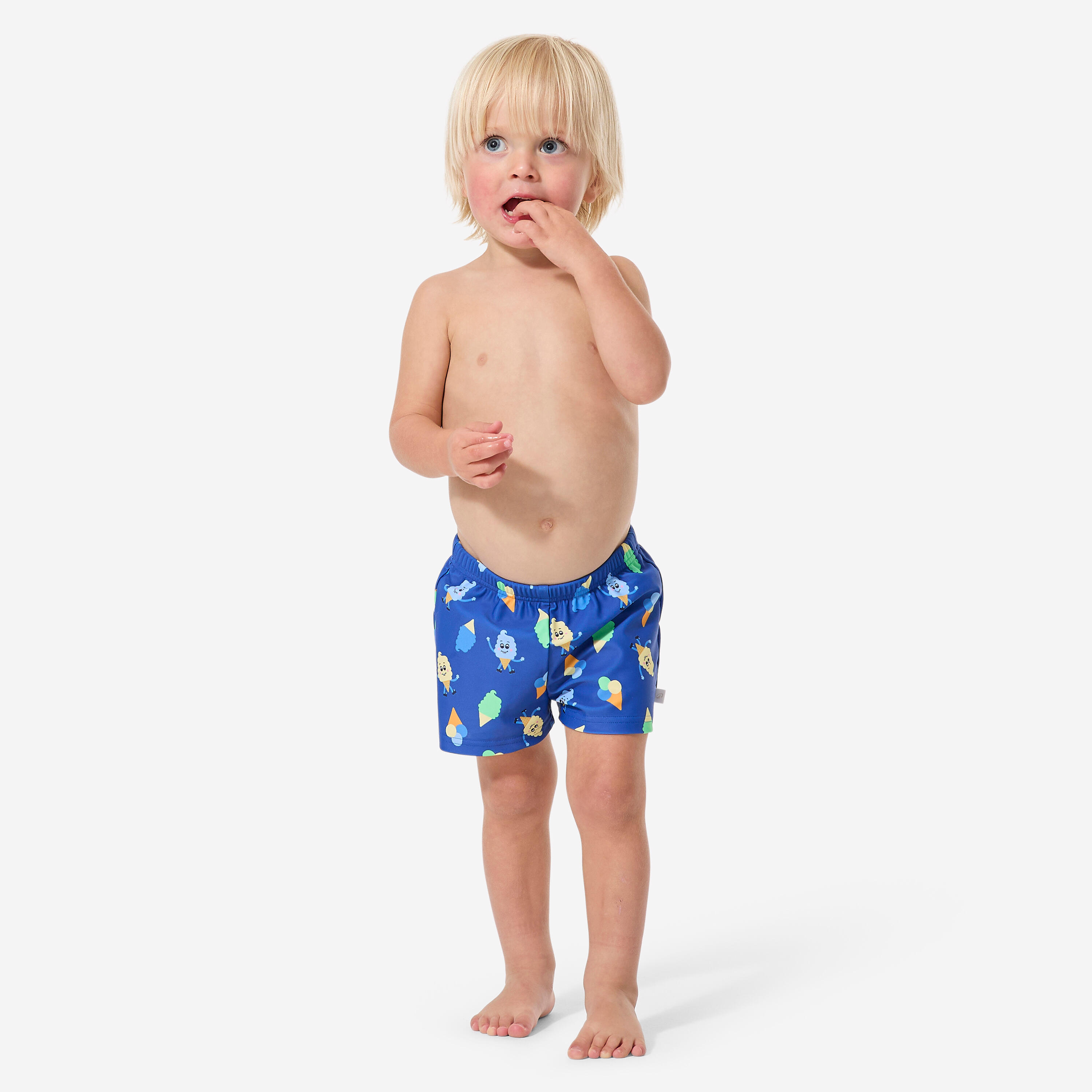 Bas de maillot de bain couche lavable bébé, glaces bleu 4/10