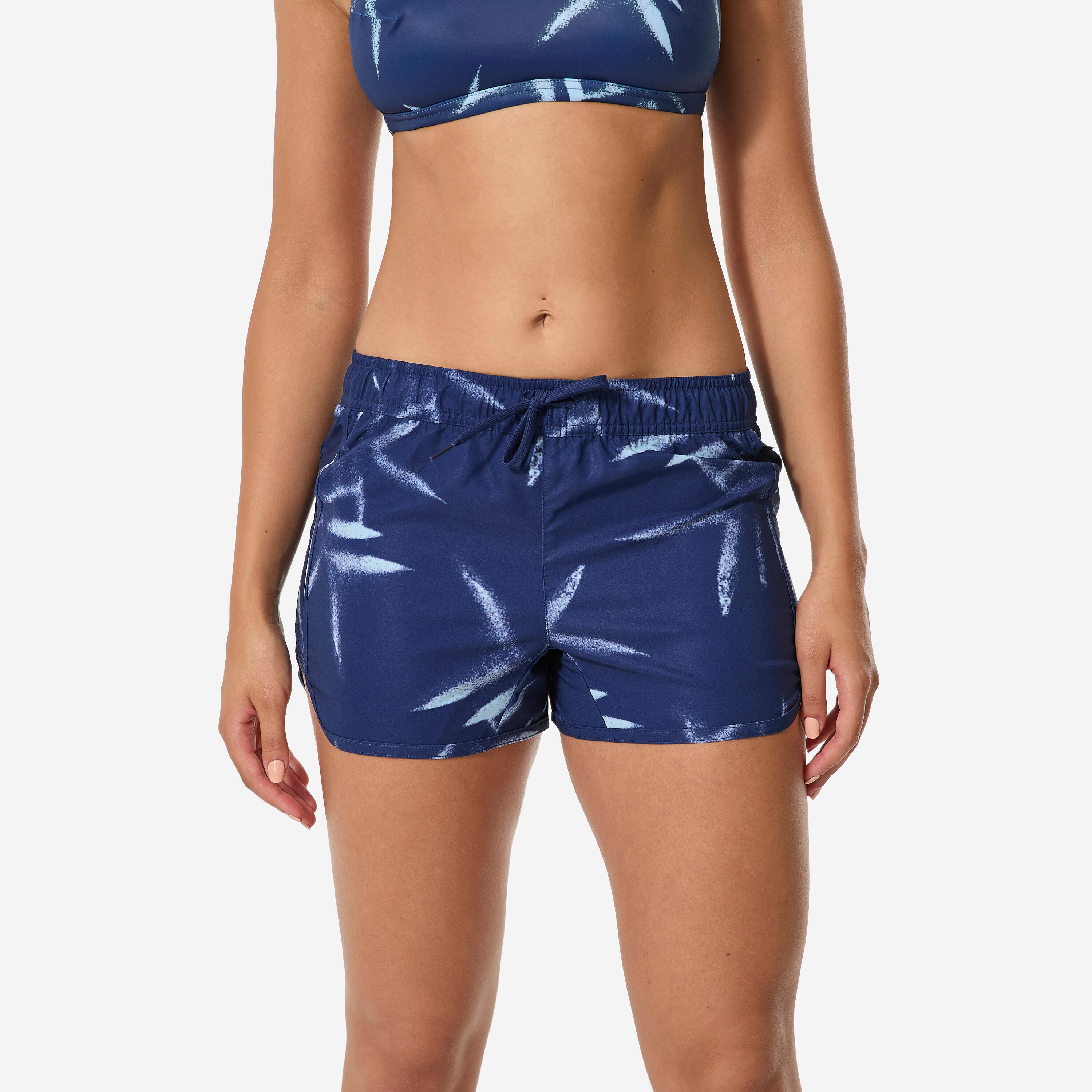 Women’s surfing swim shorts, Tini Bagheera navy blue