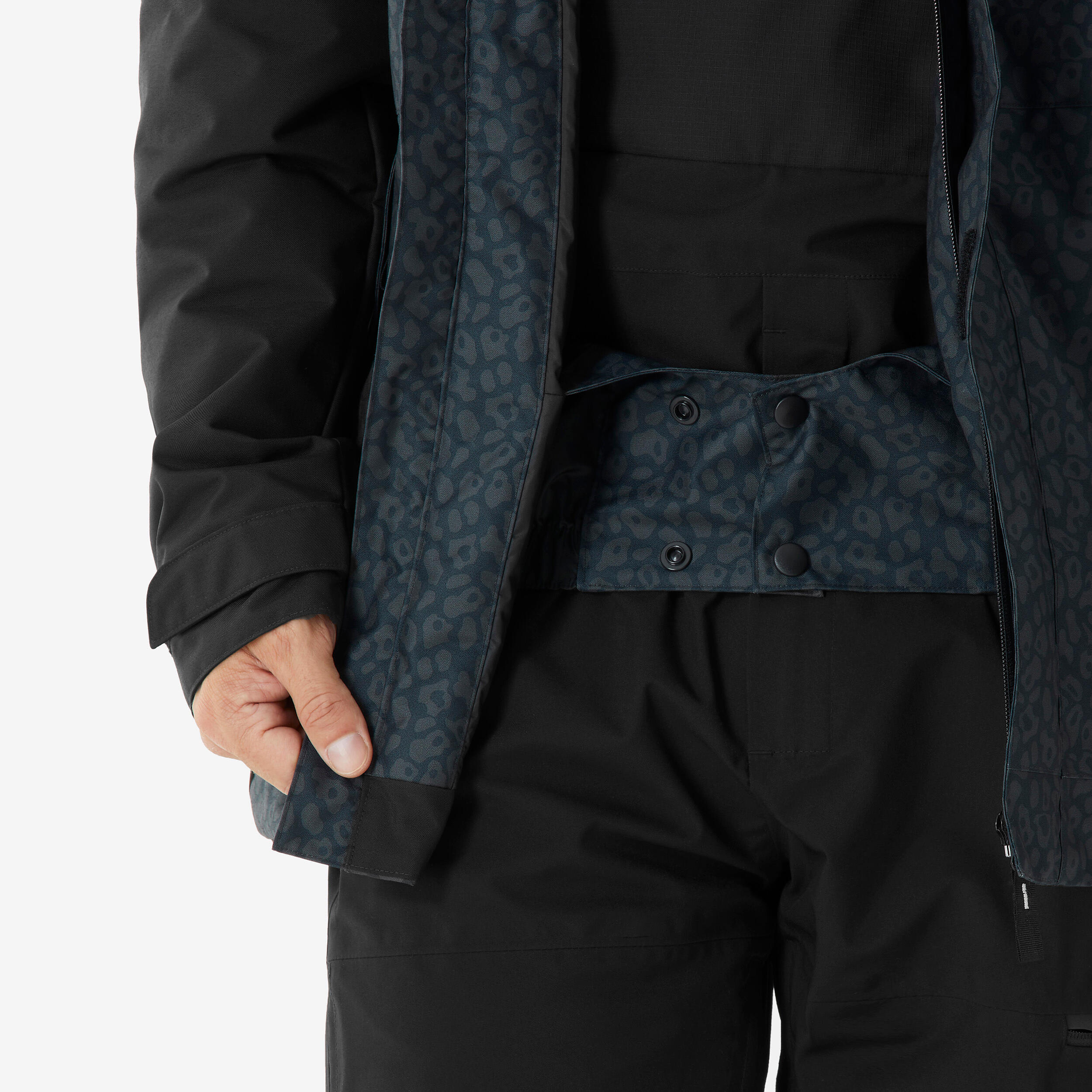 Veste de ski et snowboard longue et chaude homme, 500 long noir 8/11