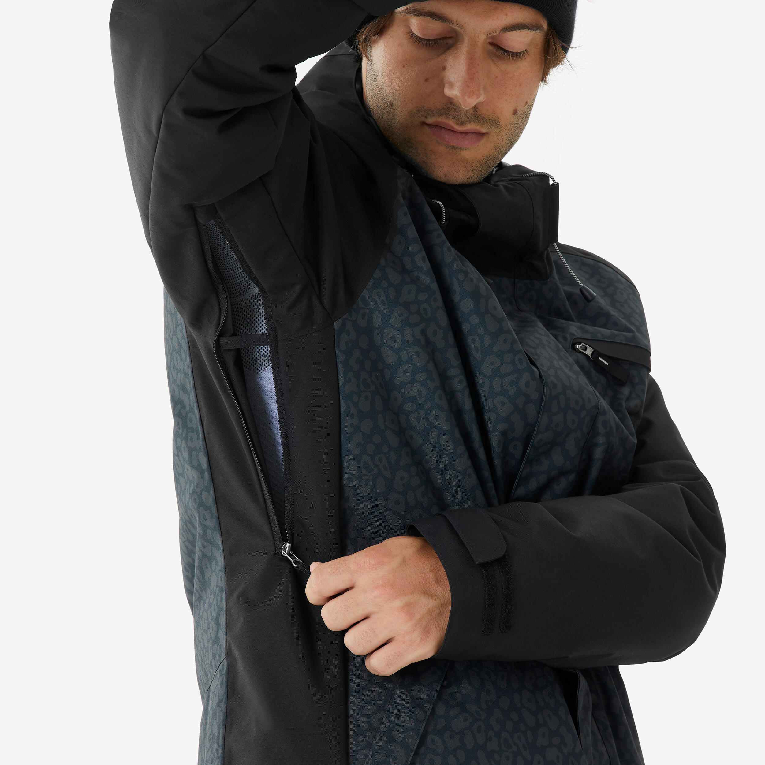 Veste de ski et snowboard longue et chaude homme, 500 long noir 6/11