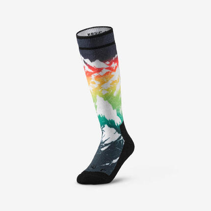 Chaussettes de ski chaudes enfant, 100 motif forêt