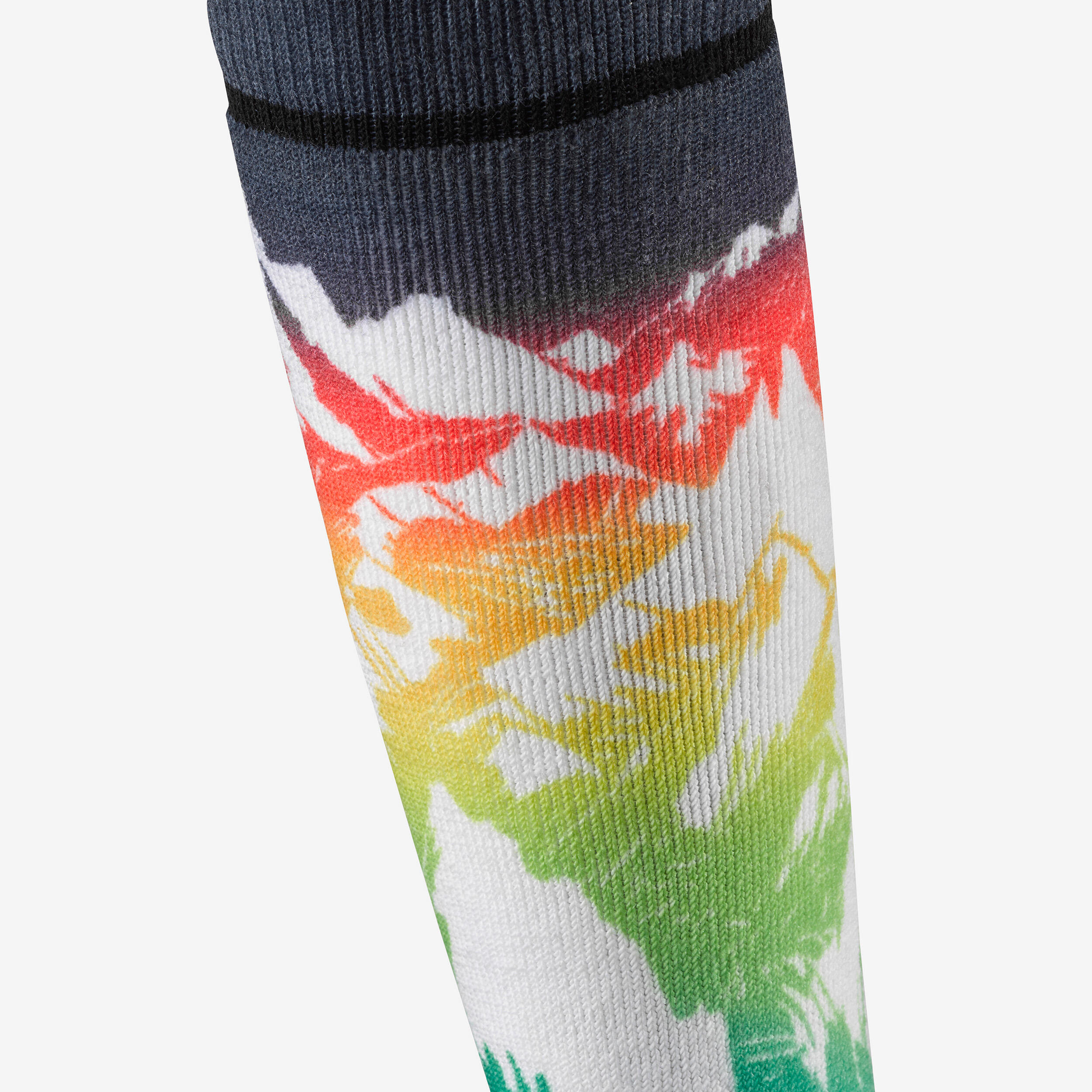 Meias de ski quentes criança, 100 estampado floresta 8/8