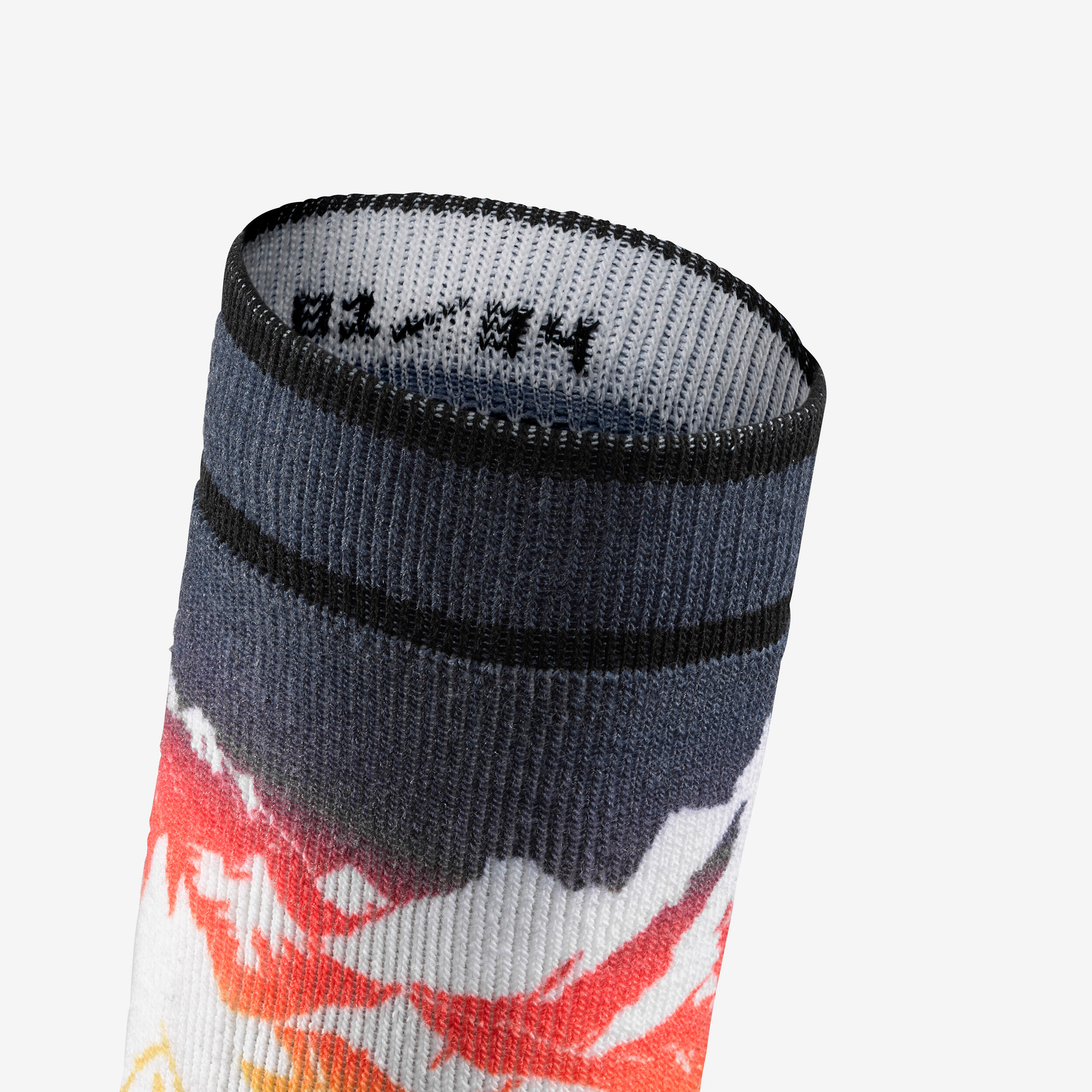 Kids’ warm ski socks, 100 - Forest pattern