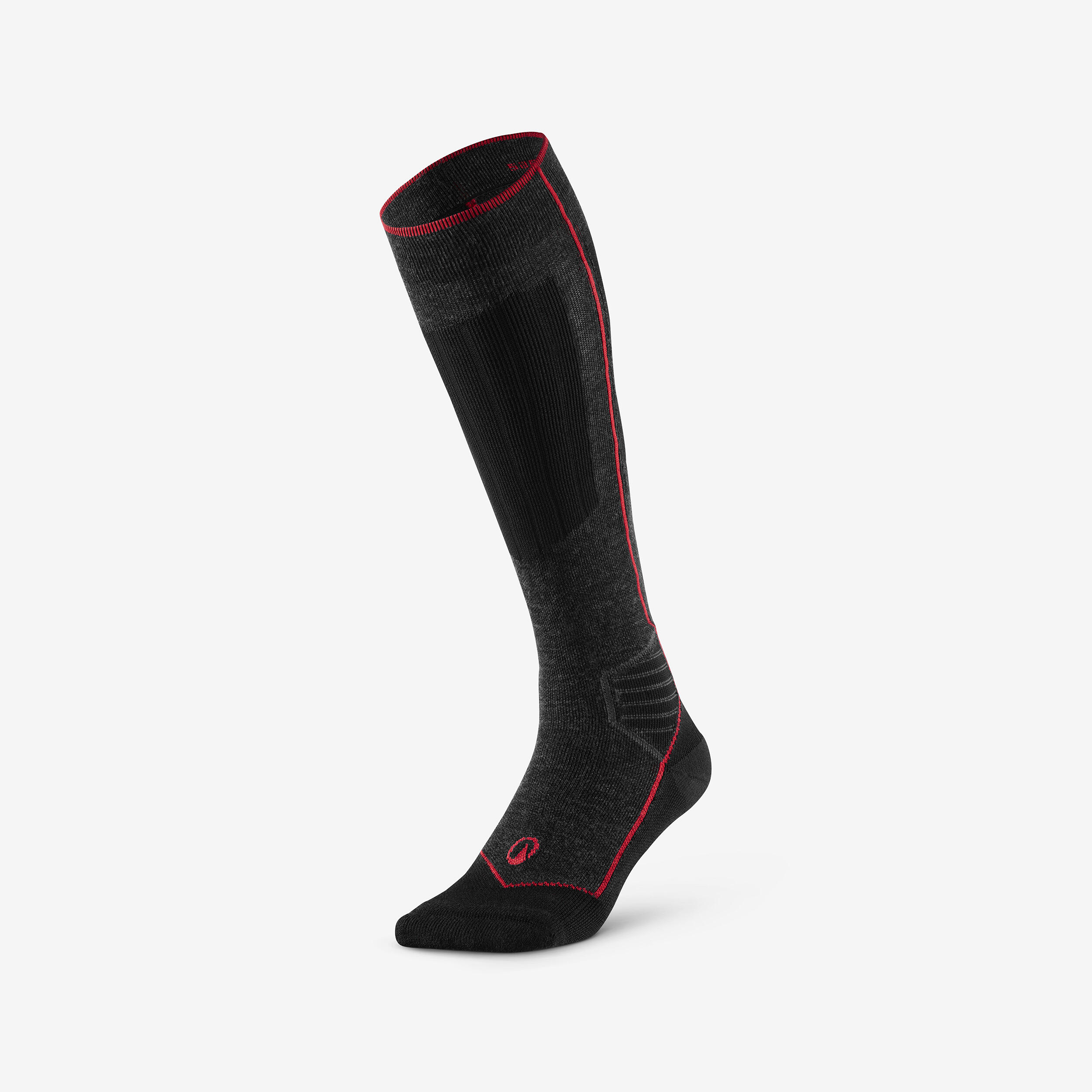 Adults’ merino wool thermal ski and snowboard thermal socks, 900 wool - Black