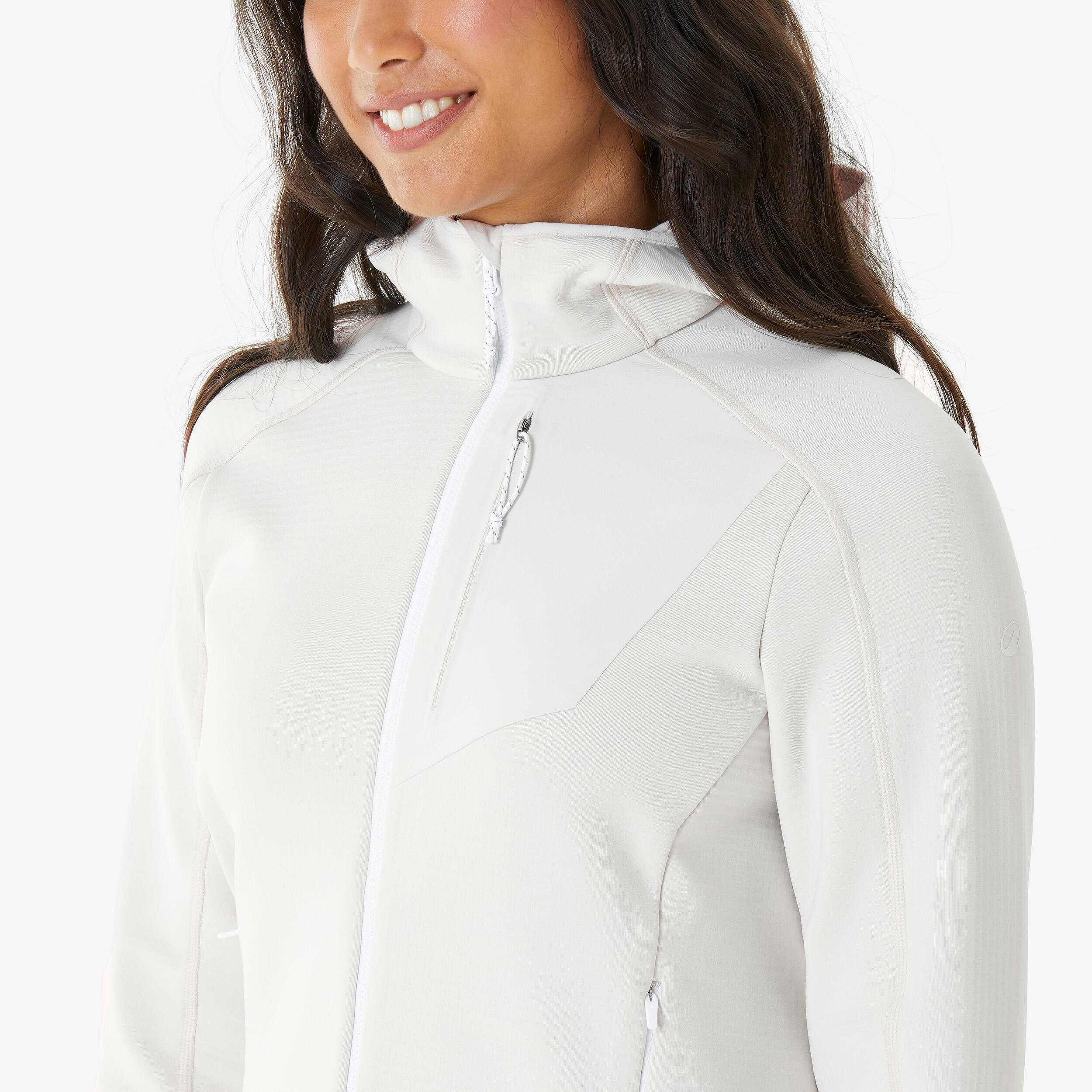 Women’s Full-Zip Fleece Hiking Jacket, MH 500 - QUECHUA