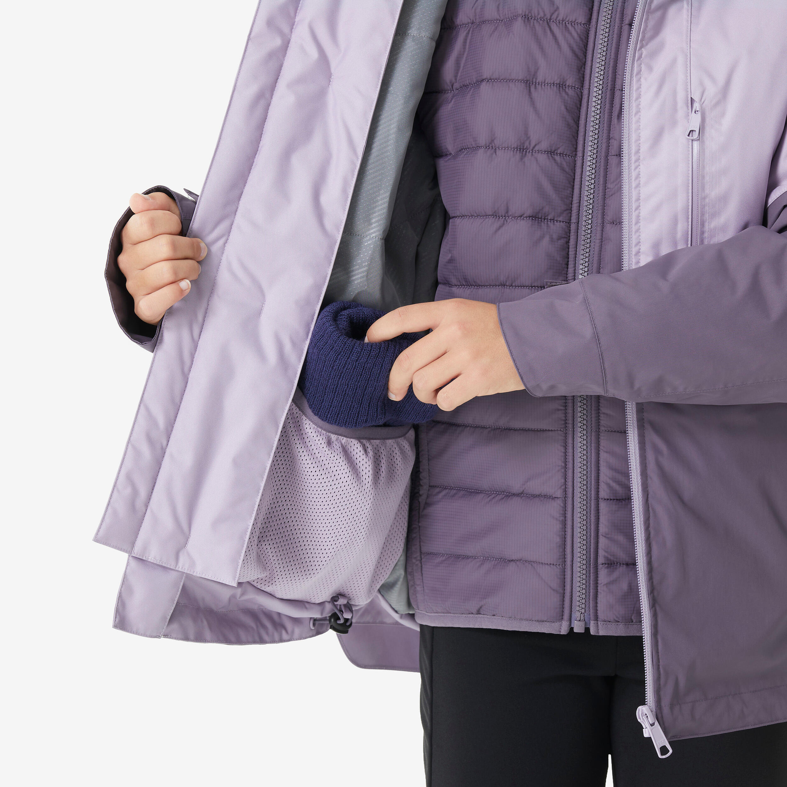 Kids’ 3-in-1 Warm Hiking Jacket, MH 500 Age 7–15 - QUECHUA