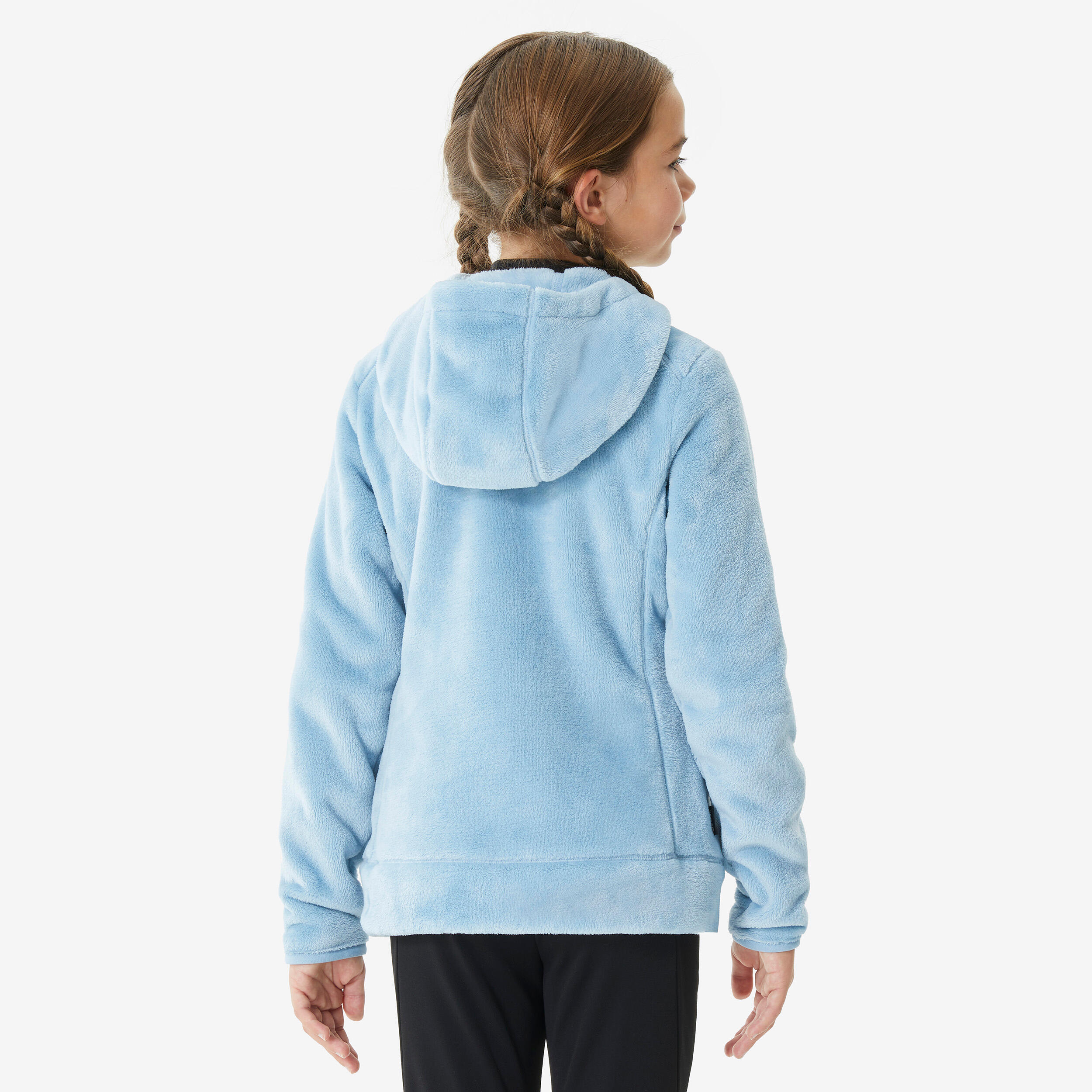 Kids’ Warm Hiking Fleece Jacket - MH500 Blue Grey (7-15 Yrs)