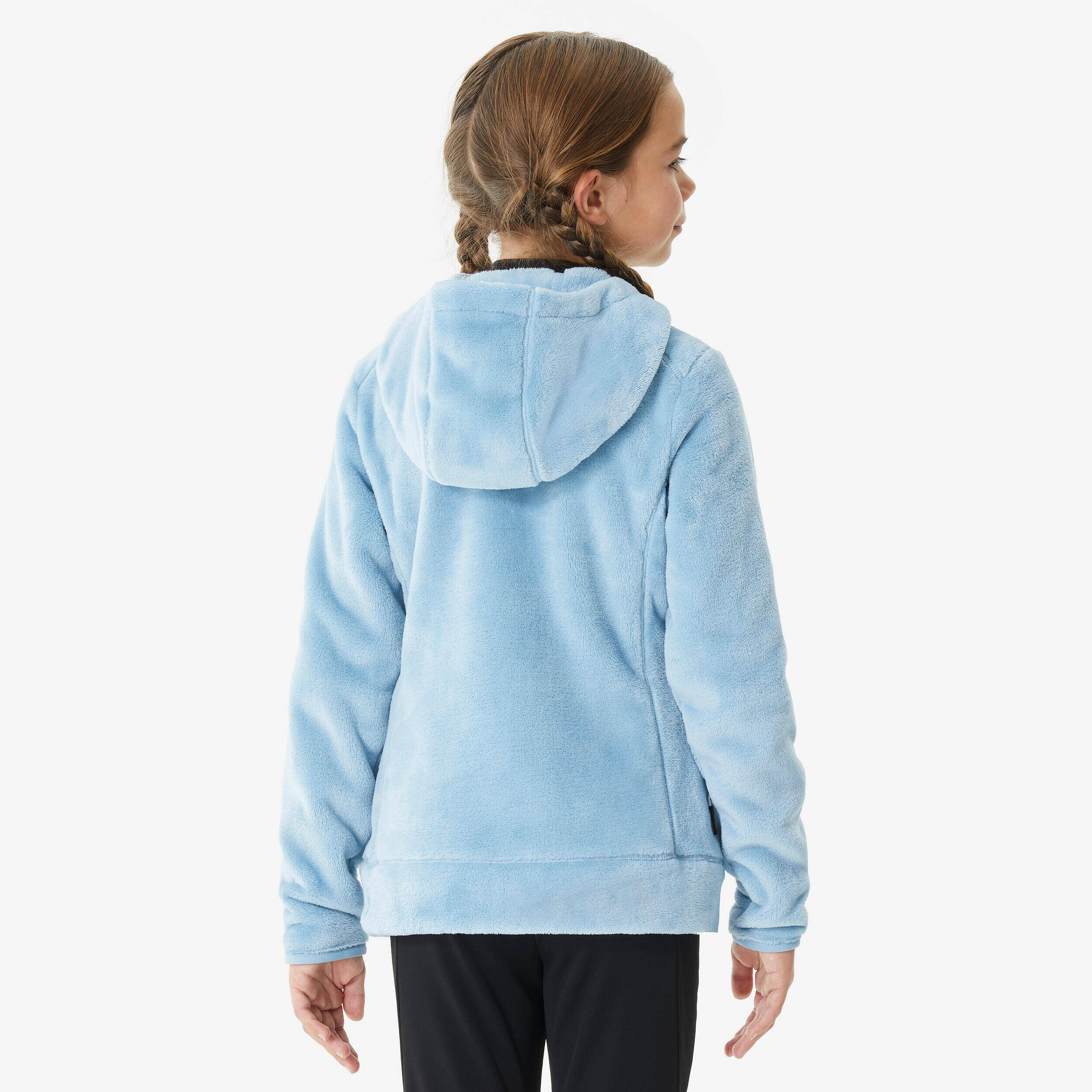Kids’ Warm Hiking Fleece Jacket - MH500 Blue Grey (7-15 Yrs) -  3