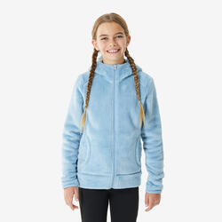 Veste polaire chaude de randonnée enfant 7-15 ans, NH500 zip bleu