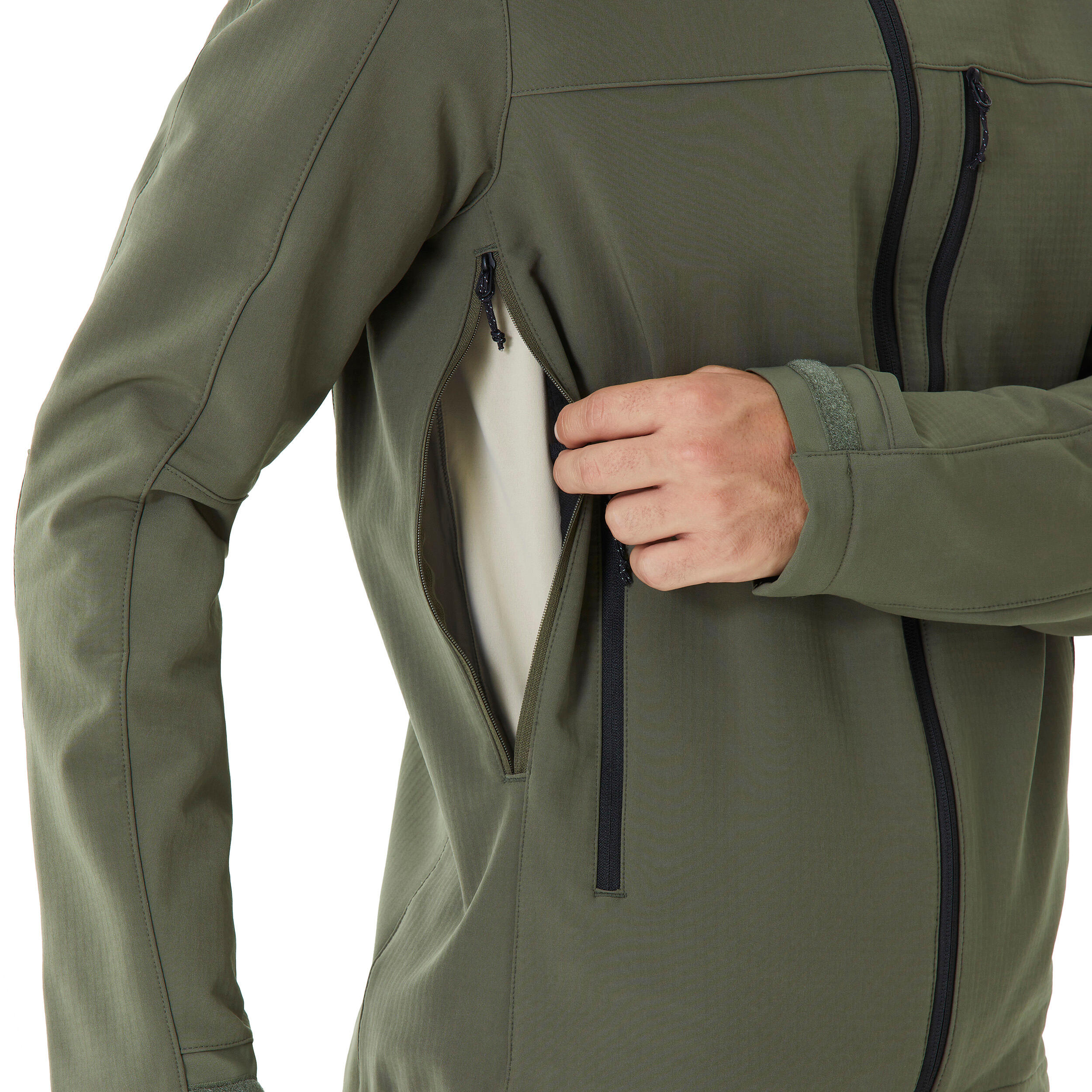 Men’s Windproof Softshell Hiking Jacket, MT 500 - FORCLAZ