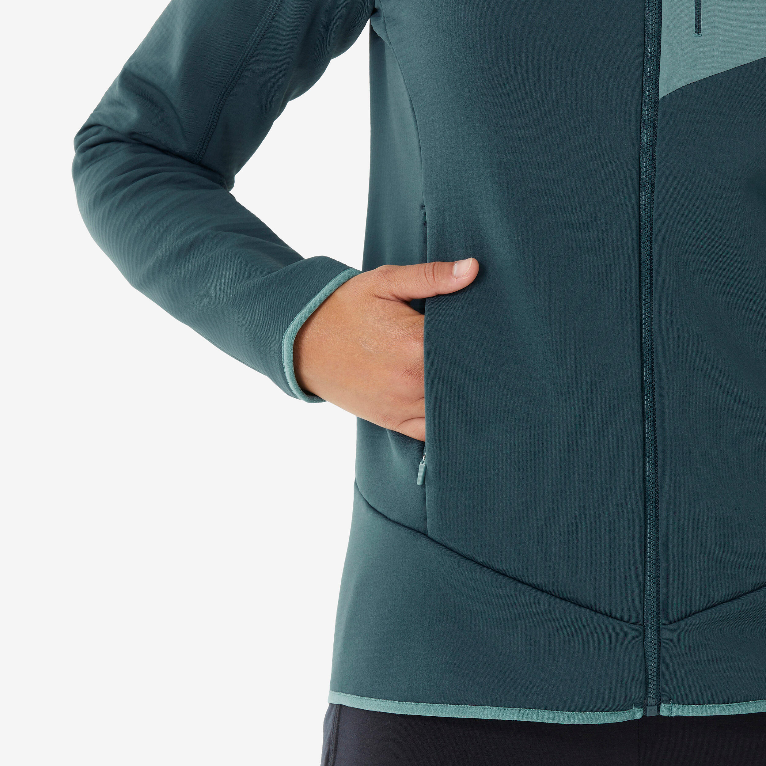 Forro polar de montaña y trekking con capucha mujer MH500 5/7