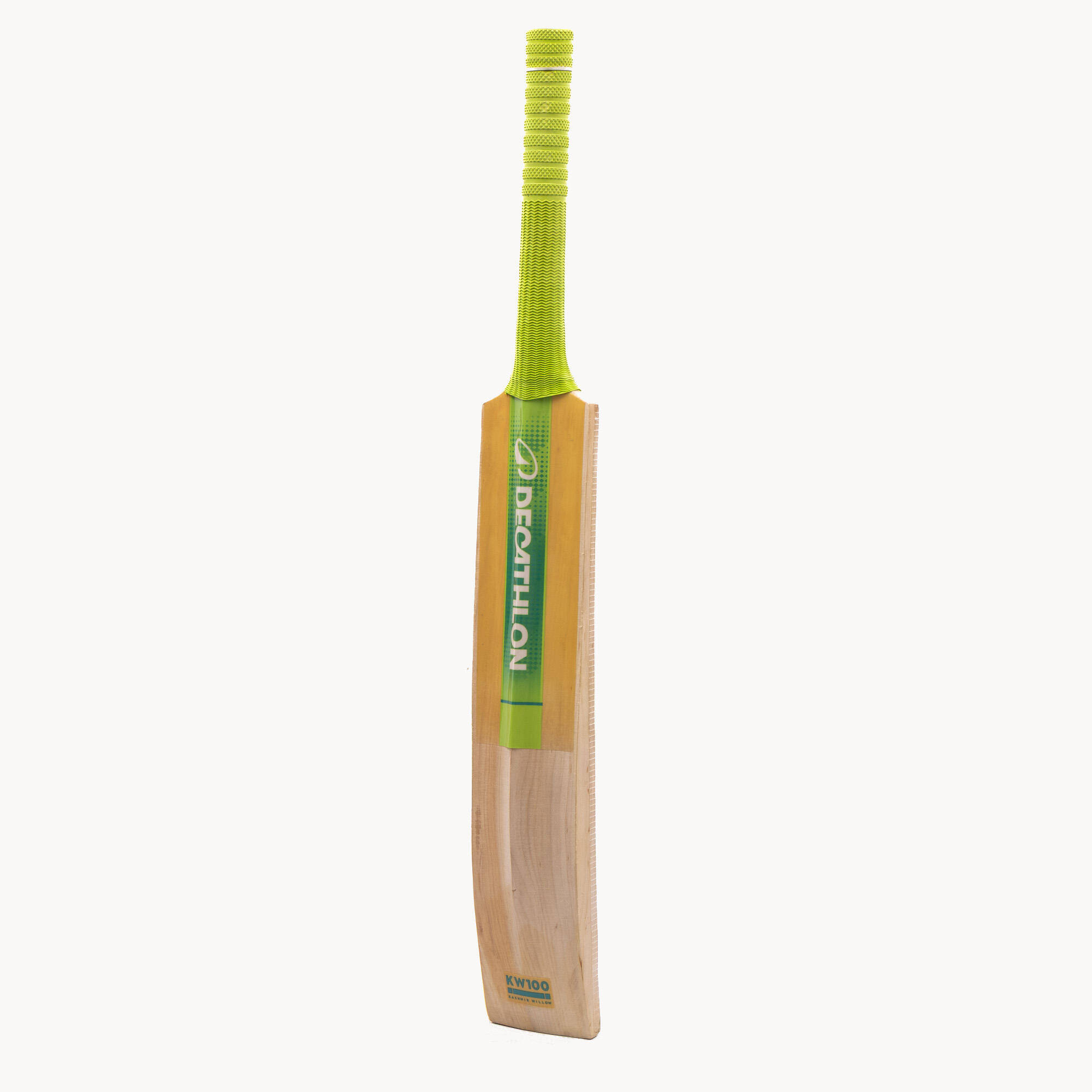 Kids Kashmir Willow Cricket Bat G2 Size 3 Lightweight Leather Ball Bat KW100 LM - Green -  3