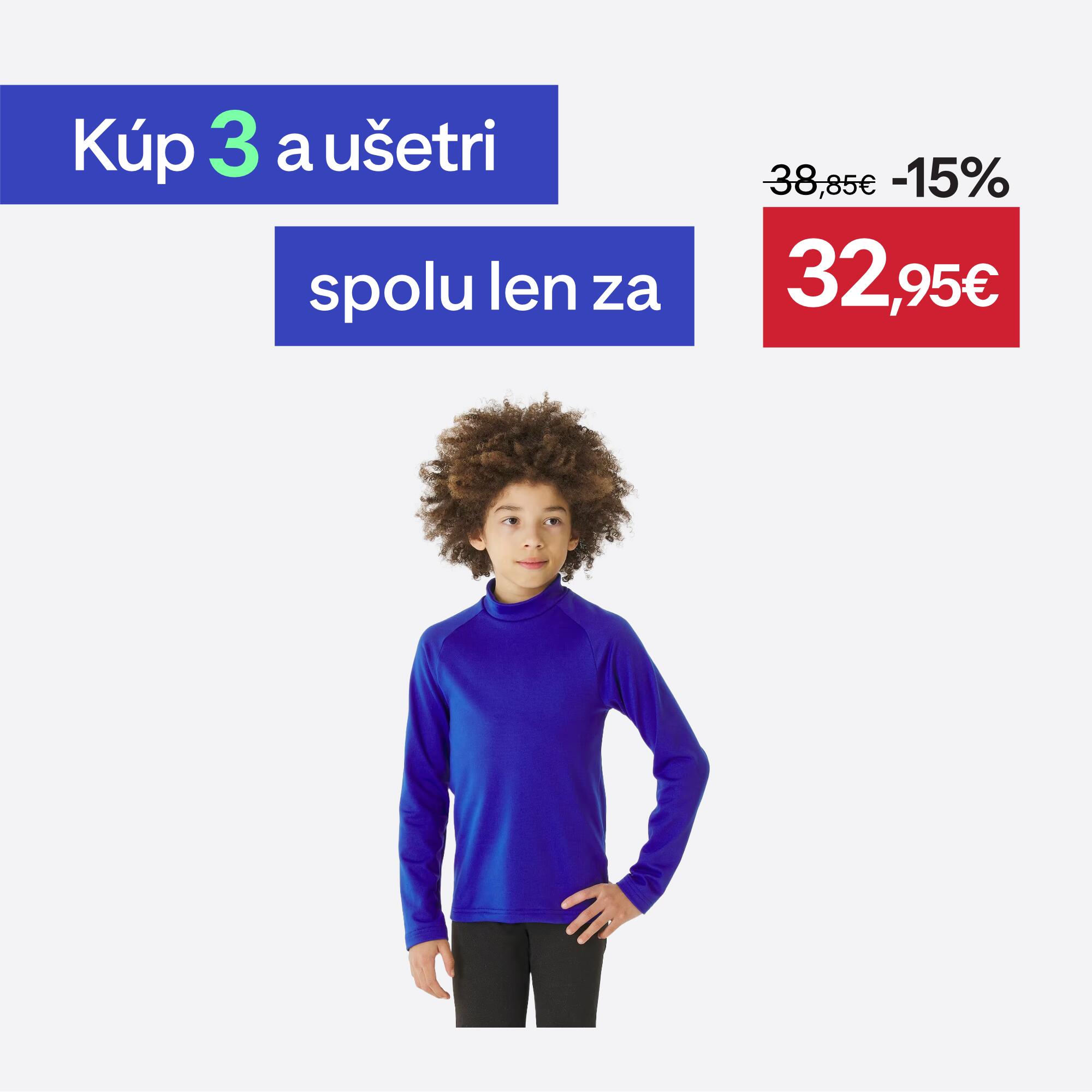 WEDZE Detské lyžiarske spodné termotričko BL 500 modré 4 roky